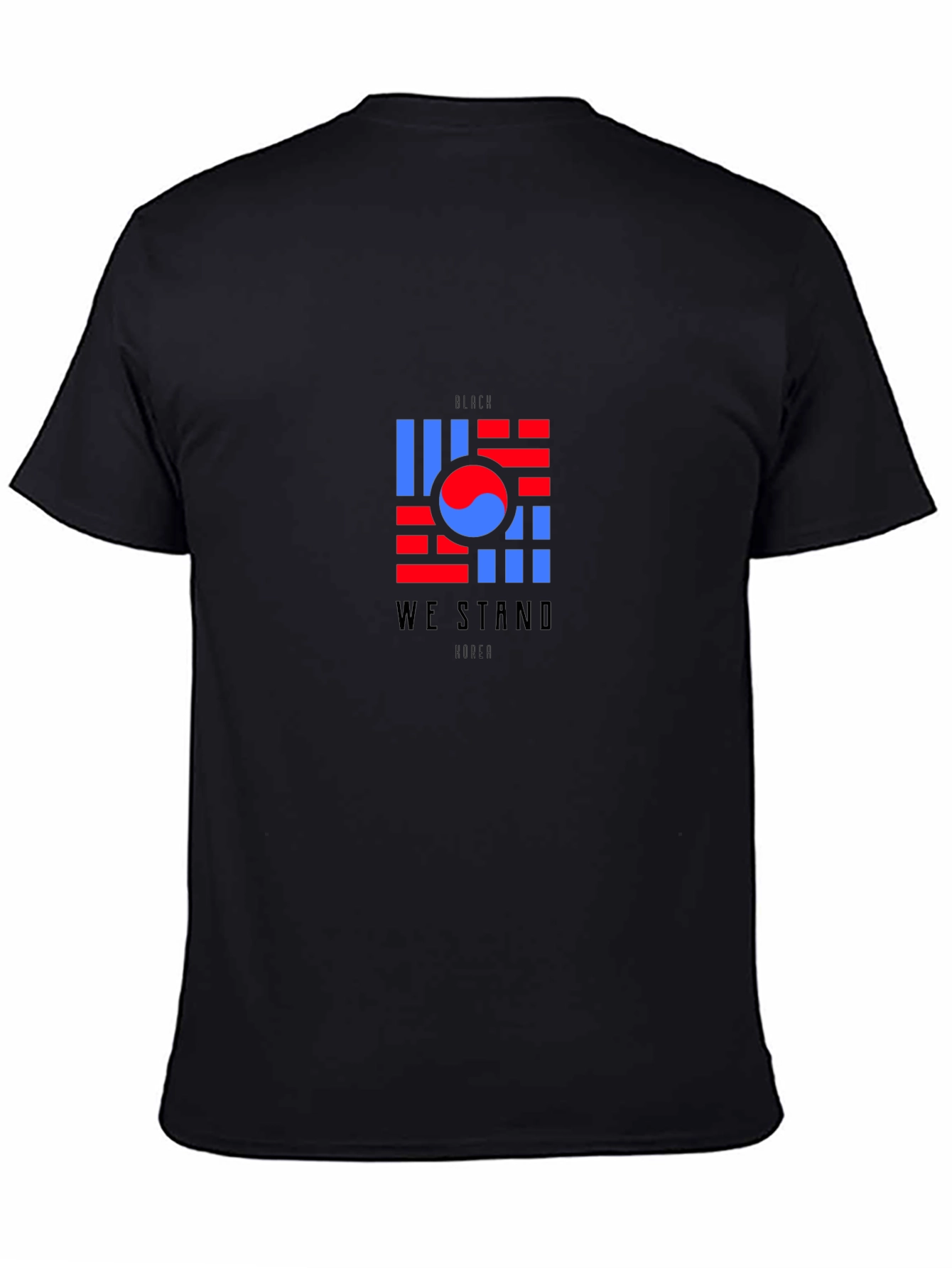 Camiseta Negra Diseño Bandera Coreana