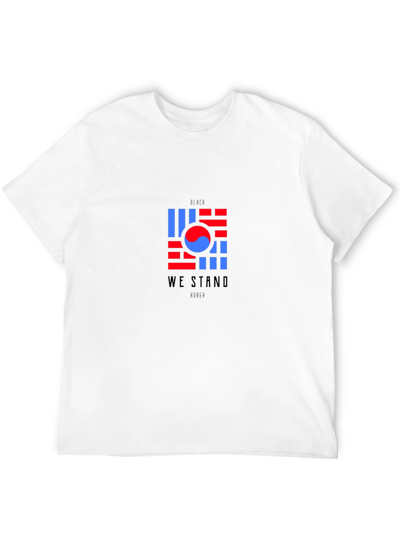 Camiseta Negra Diseño Bandera Coreana