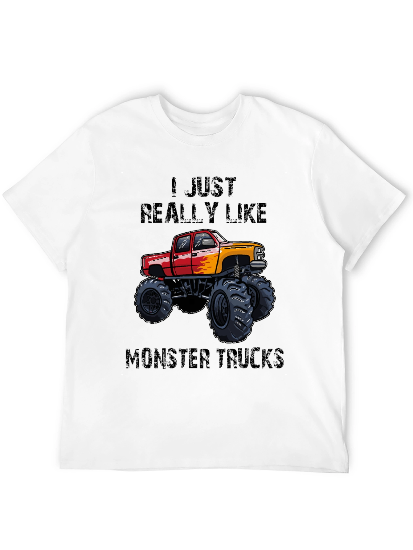 Camiseta Negra: ¡Me encantan los Monster Trucks!