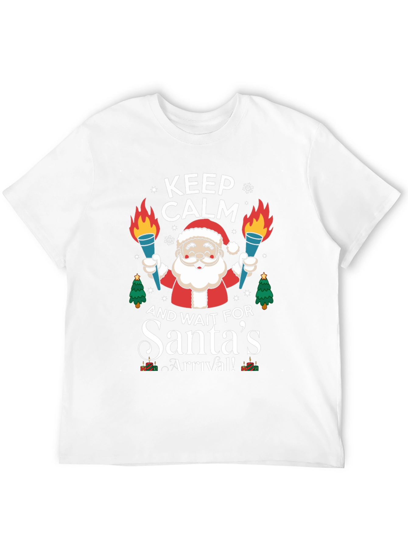 Camiseta Navideña Hombre Keep Calm Santas Arrival