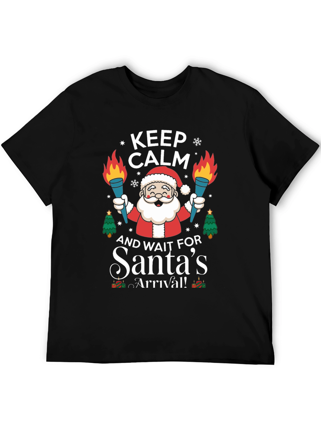 Camiseta Navideña Hombre Keep Calm Santas Arrival