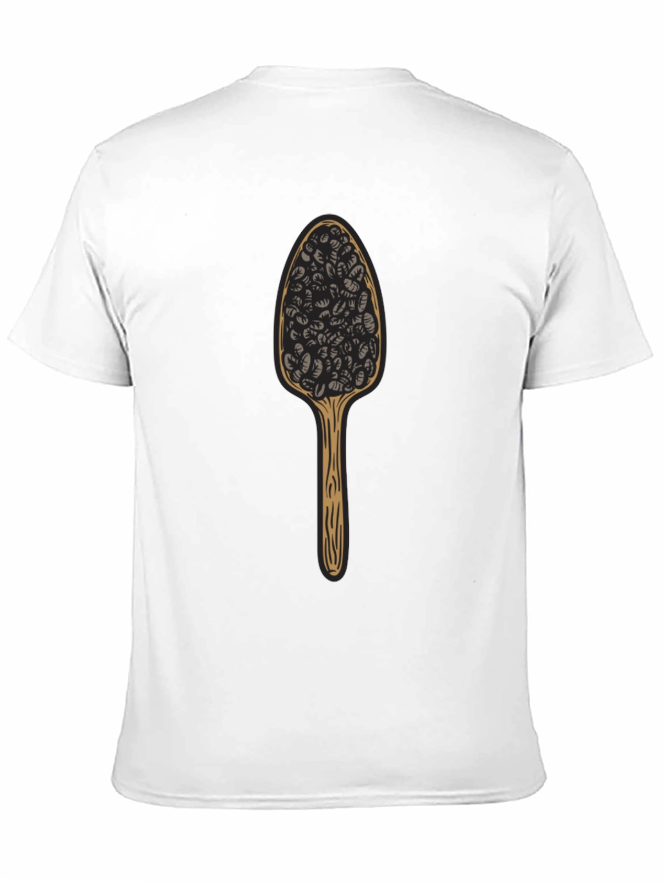 Camiseta Negra con Diseño de Cuchara de Café