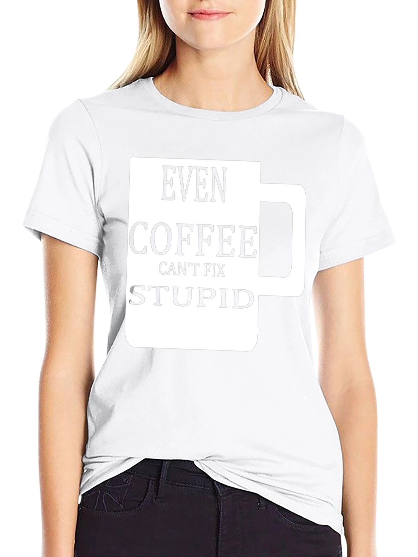 Camiseta Negra con Diseño de Taza de Café Graciosa