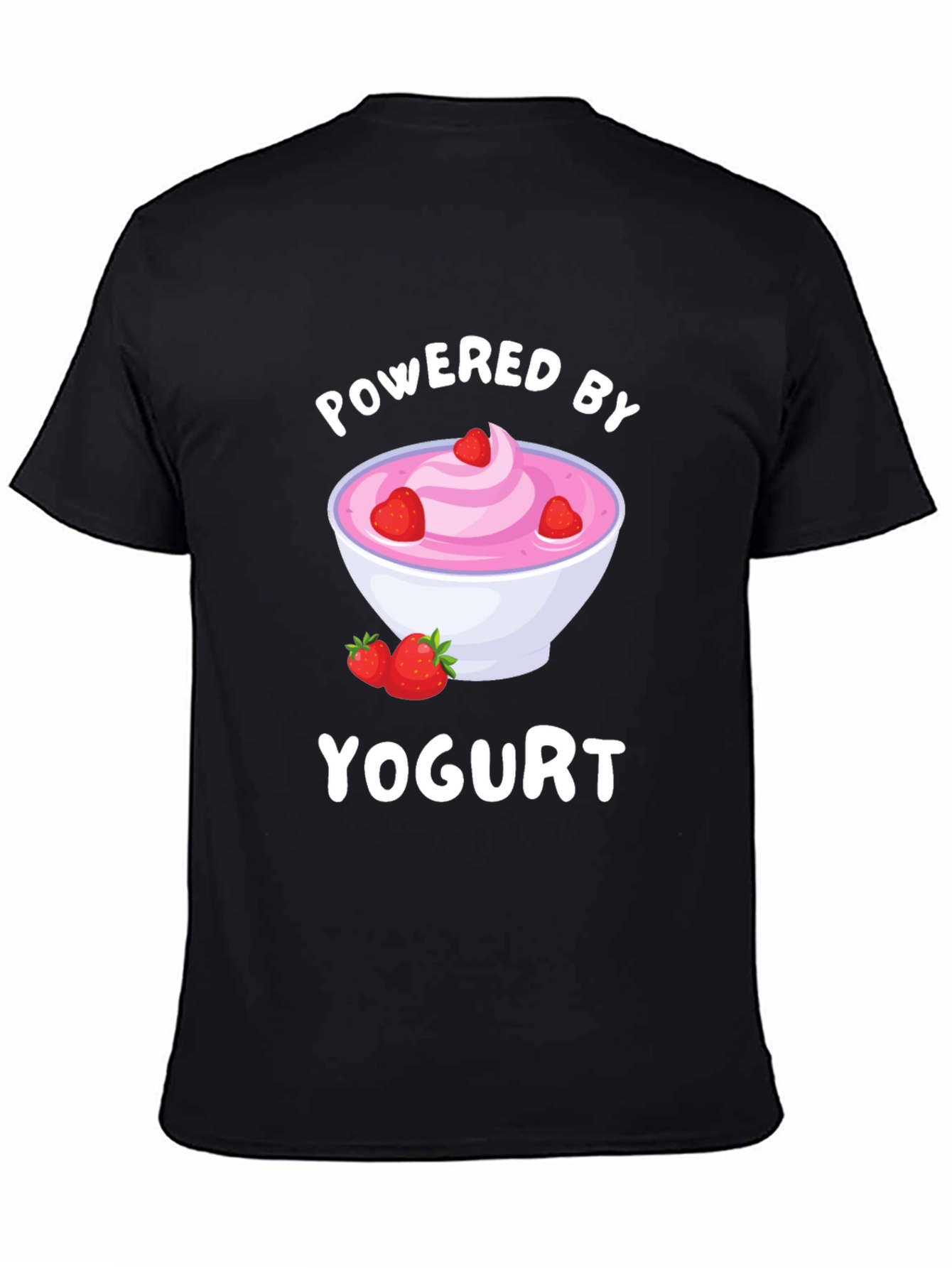 Camiseta Negra Powered by Yogurt