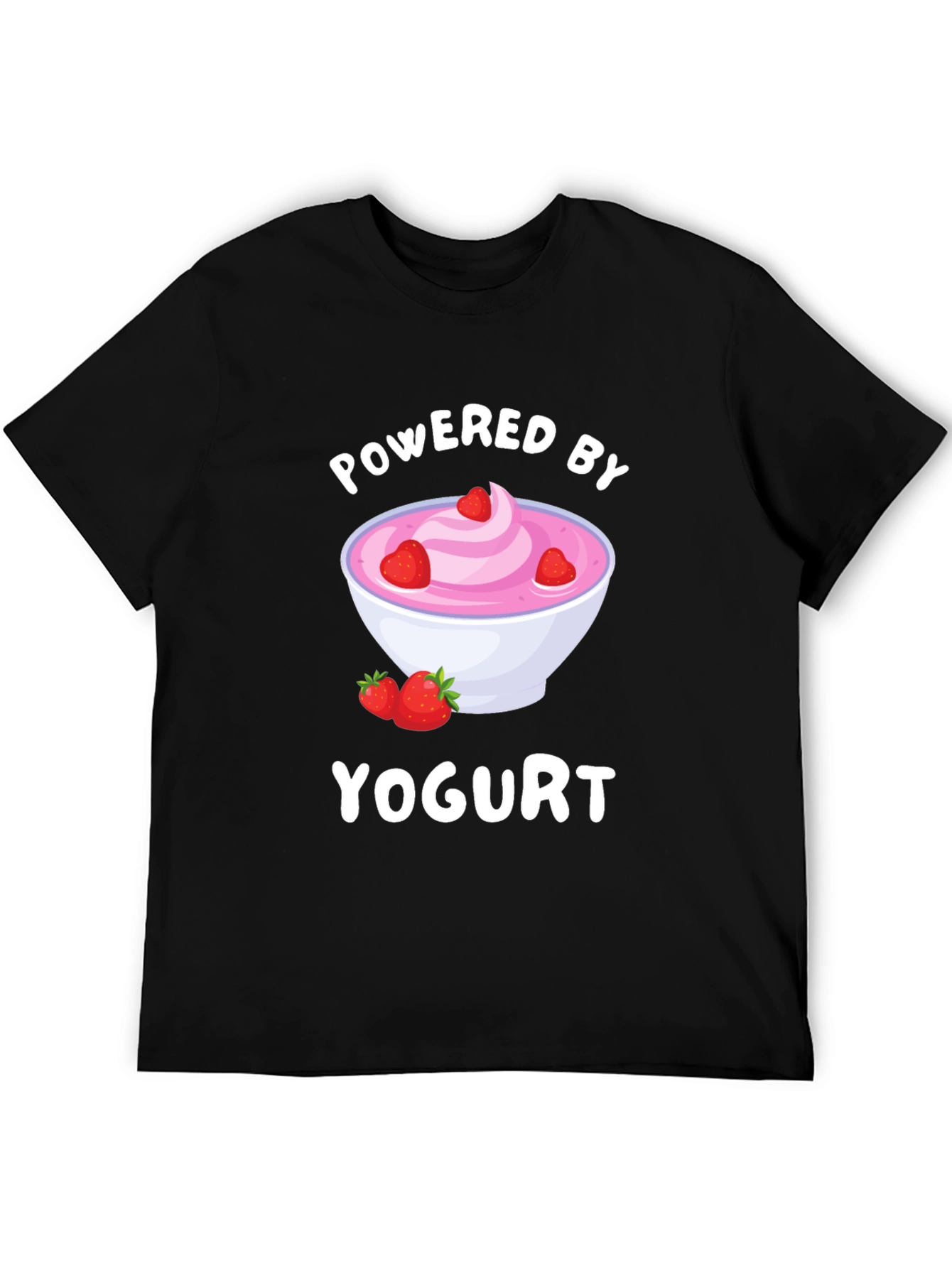 Camiseta Negra Powered by Yogurt