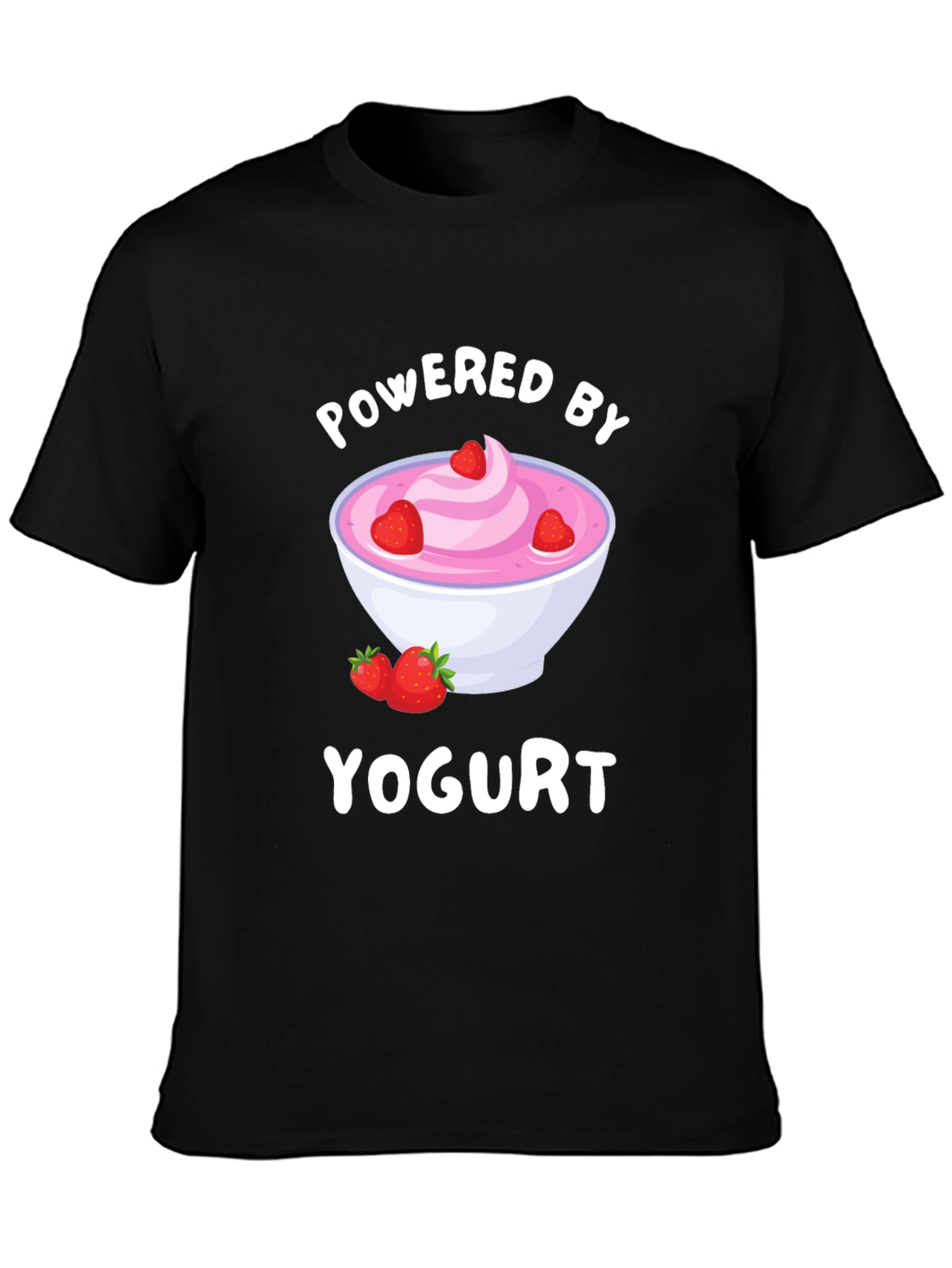 Camiseta Negra Powered by Yogurt