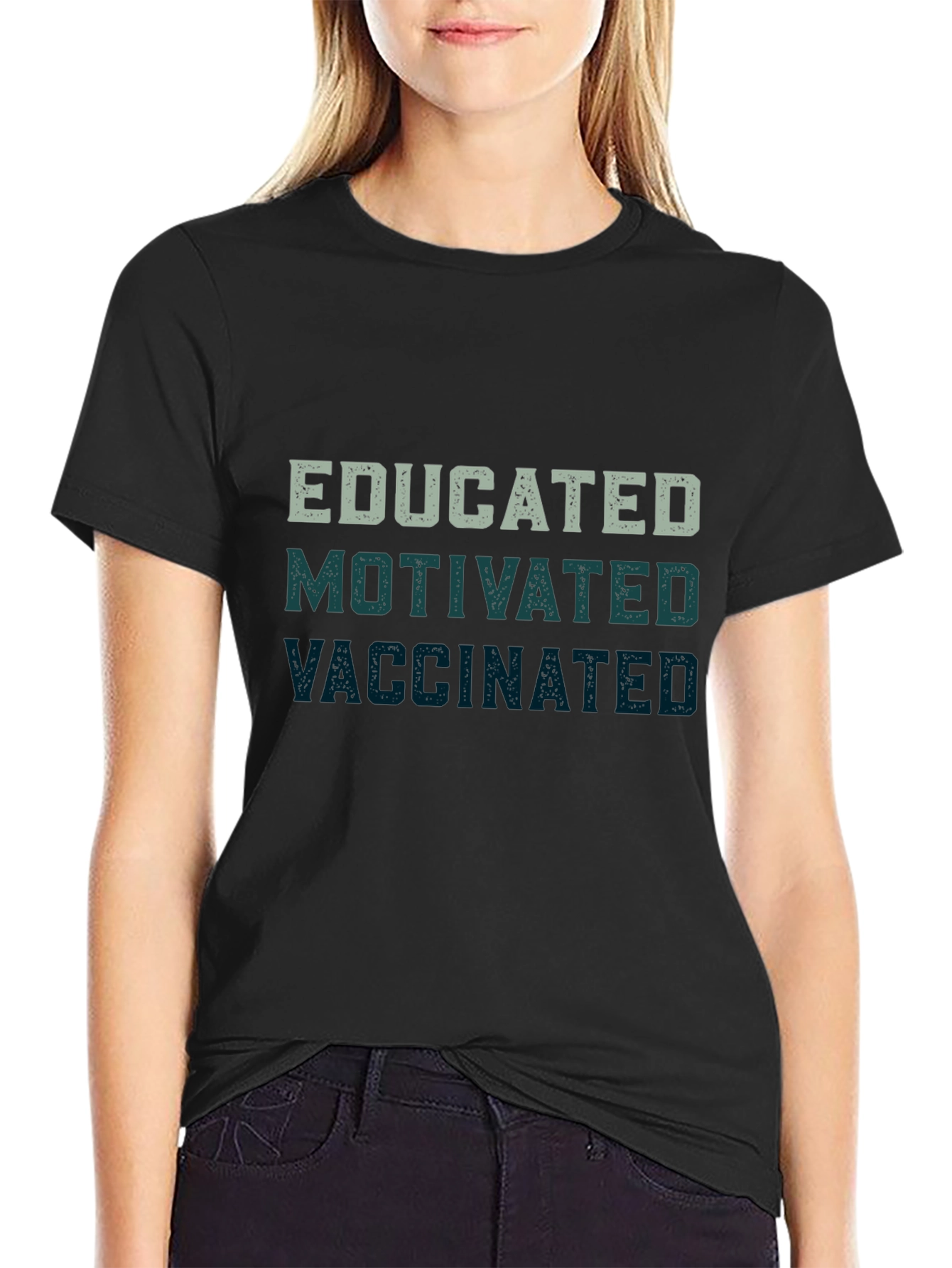 Camiseta Educado Motivado Vacunado - Diseño Original