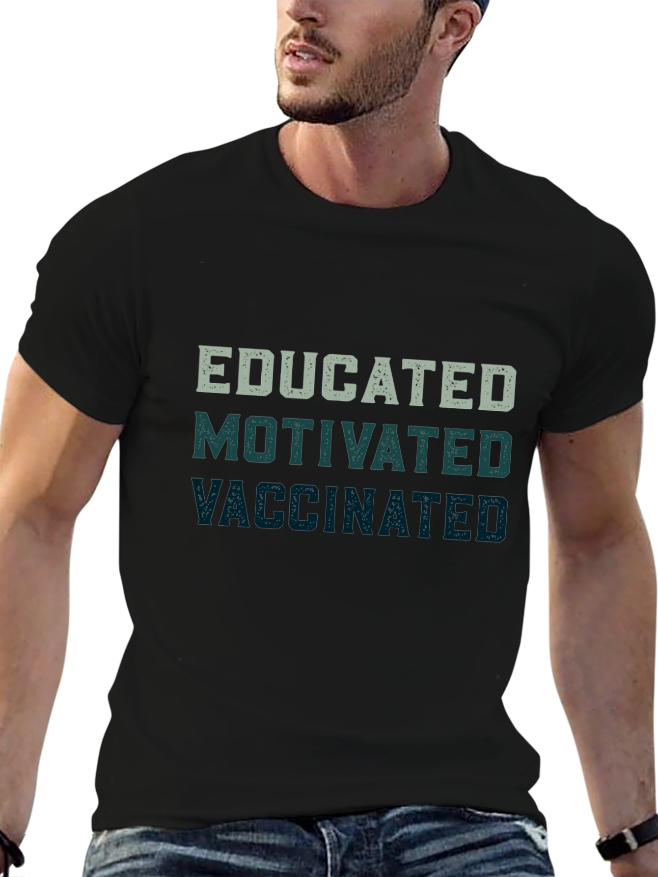 Camiseta Educado Motivado Vacunado - Diseño Original