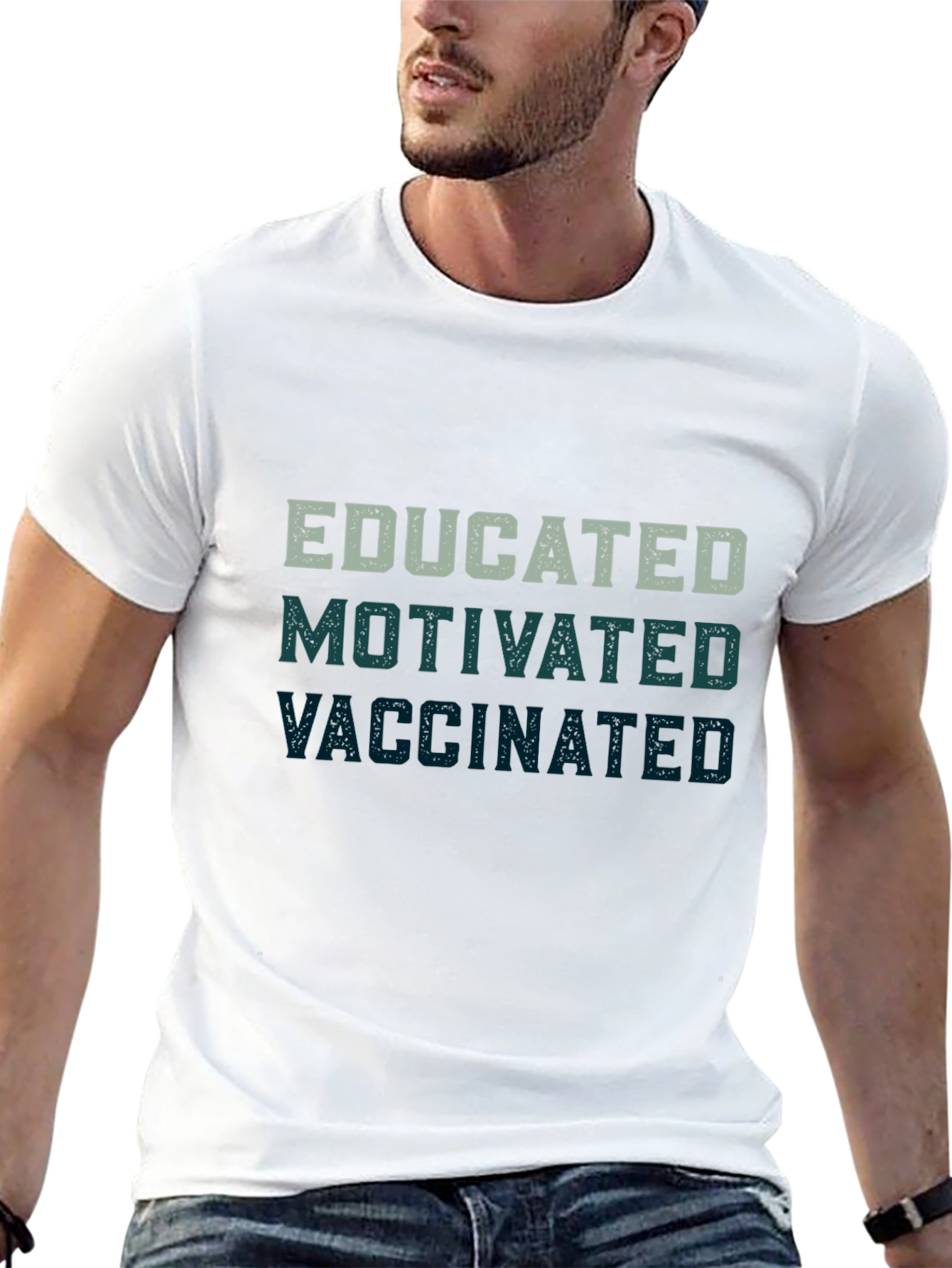 Camiseta Educado Motivado Vacunado - Diseño Original