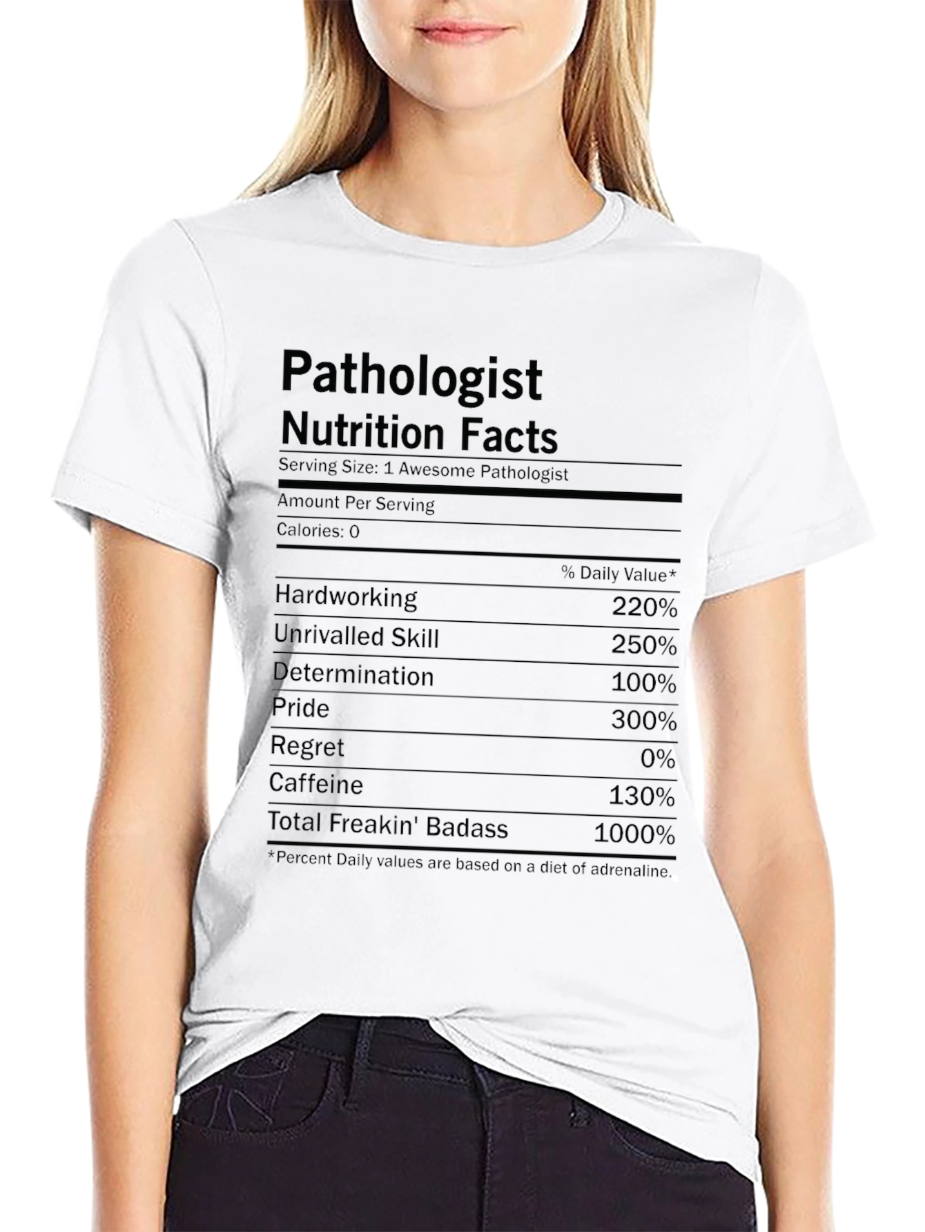 Camiseta Patólogo: Datos Nutricionales Divertidos