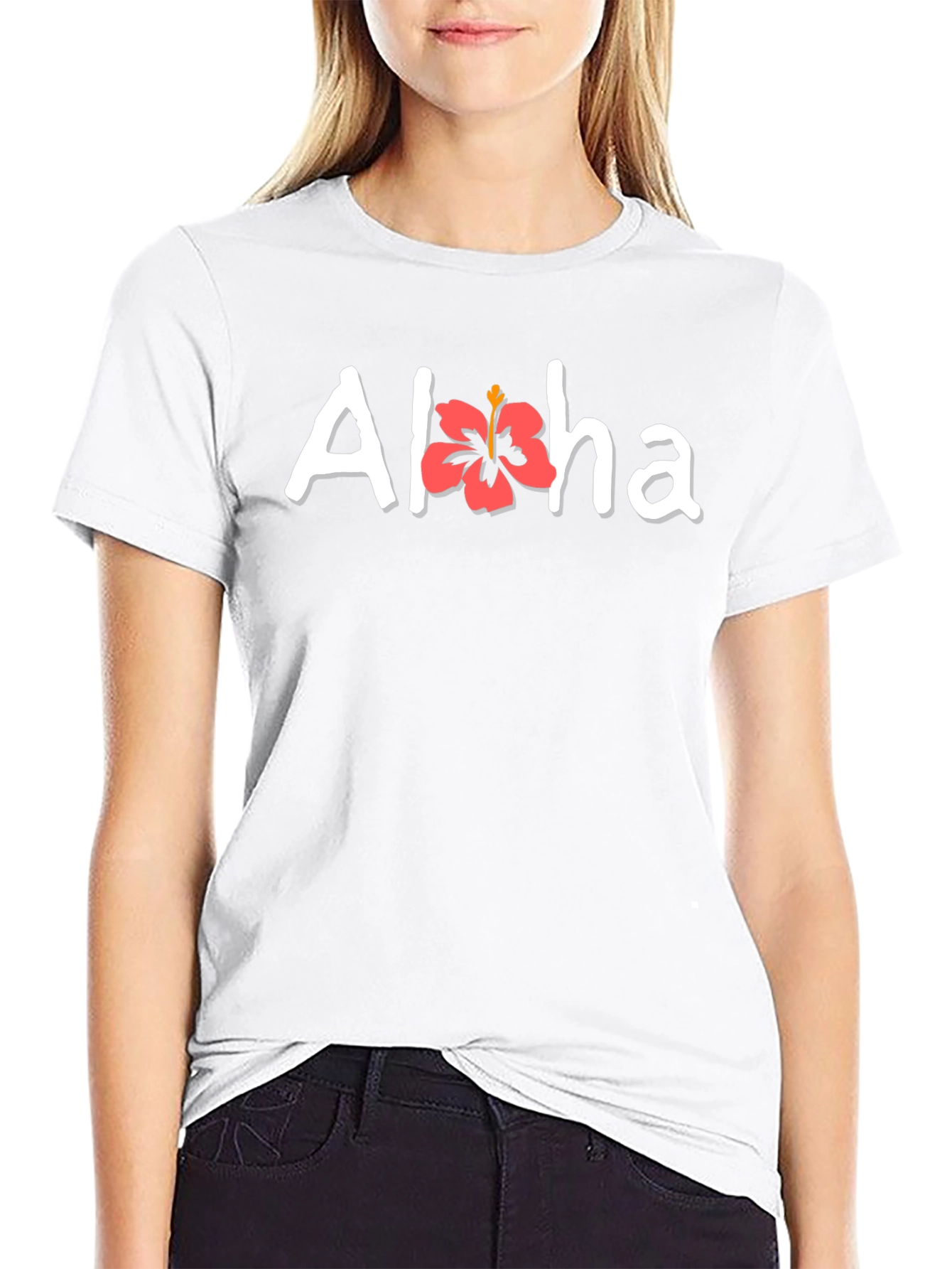 Camiseta Negra Aloha Floral Hombre Casual