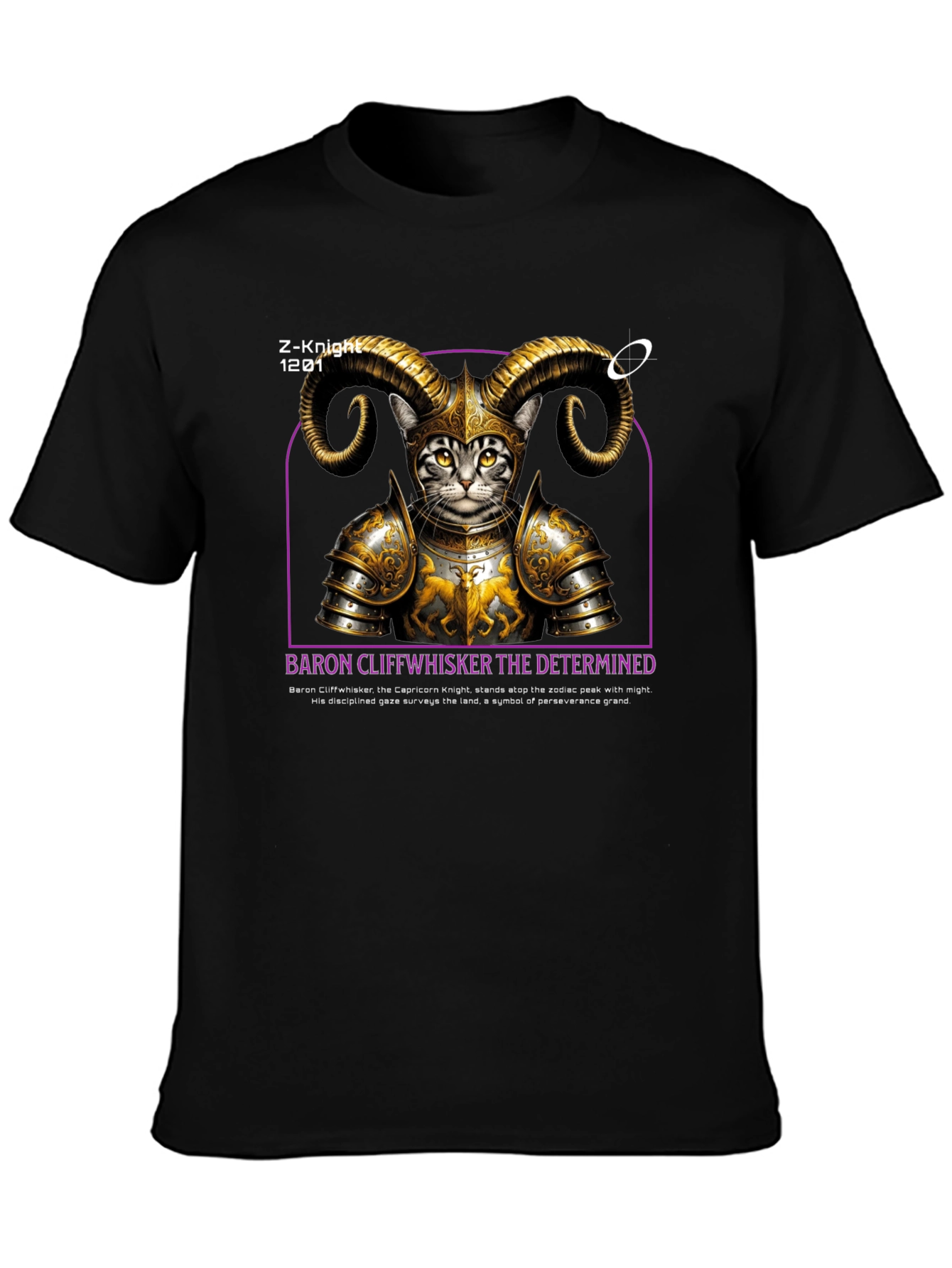 Camiseta Negra Baron Cliffwhisker Diseño Único
