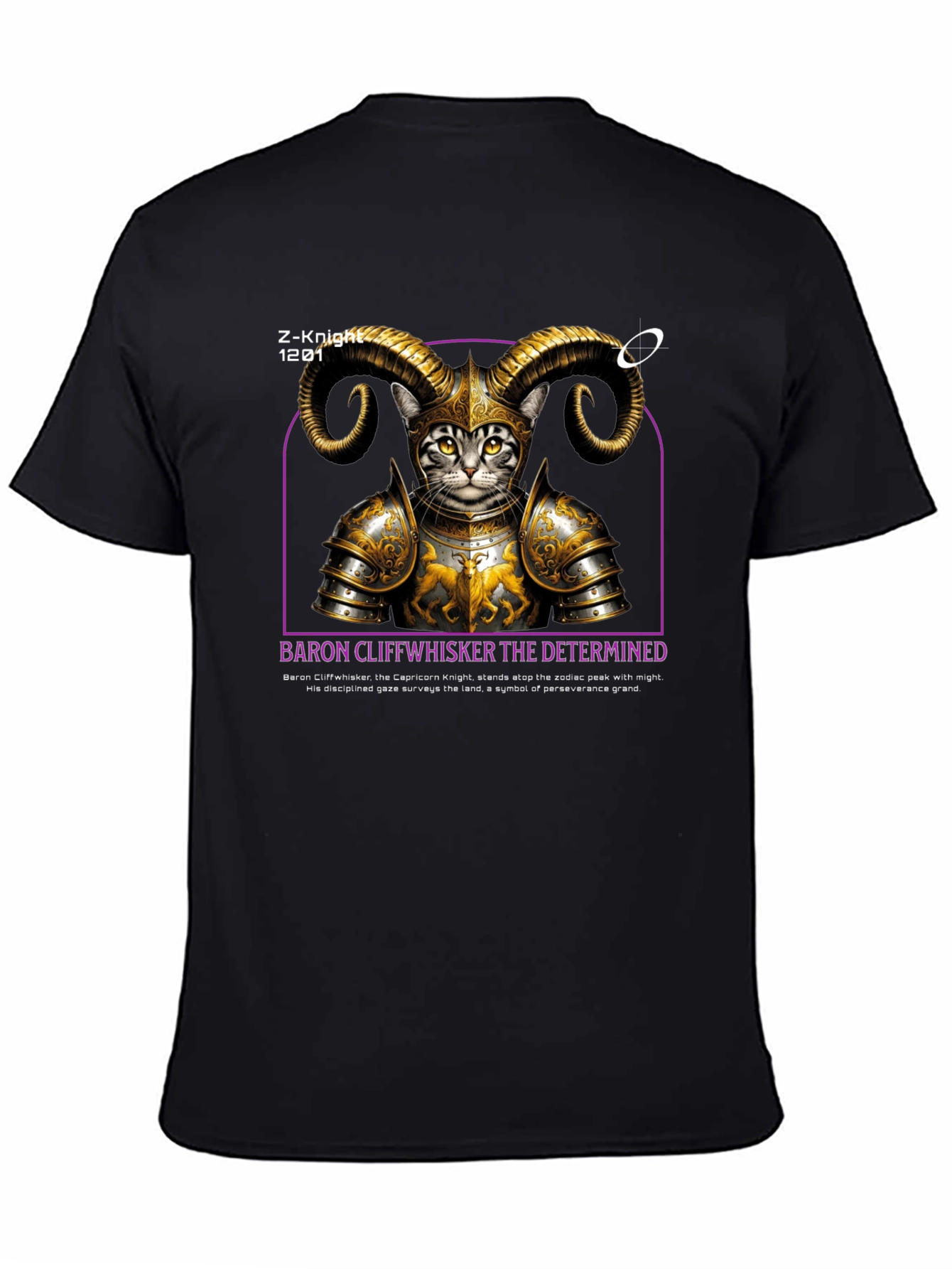 Camiseta Negra Baron Cliffwhisker Diseño Único