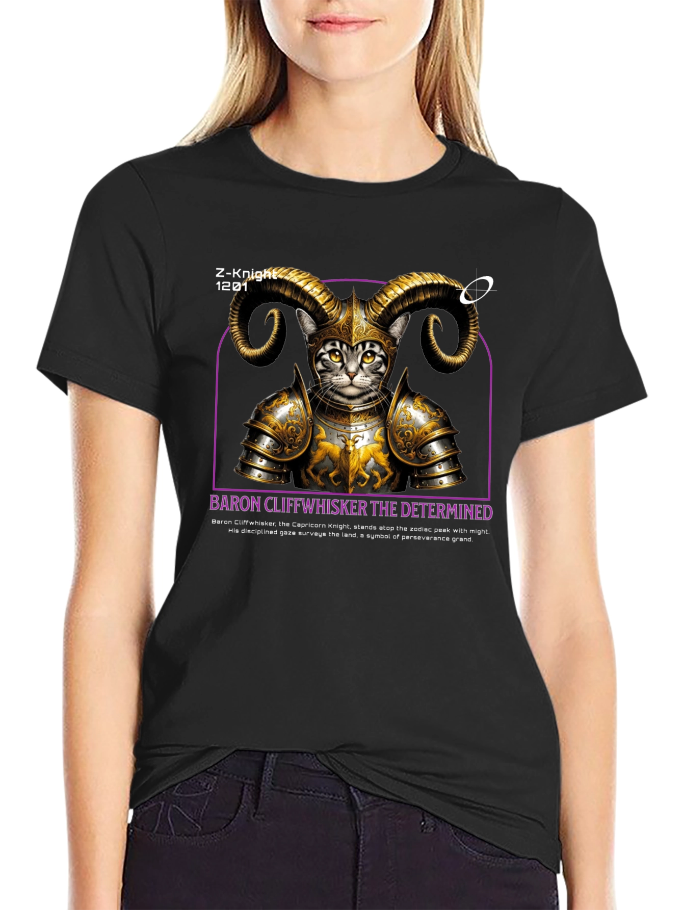 Camiseta Negra Baron Cliffwhisker Diseño Único