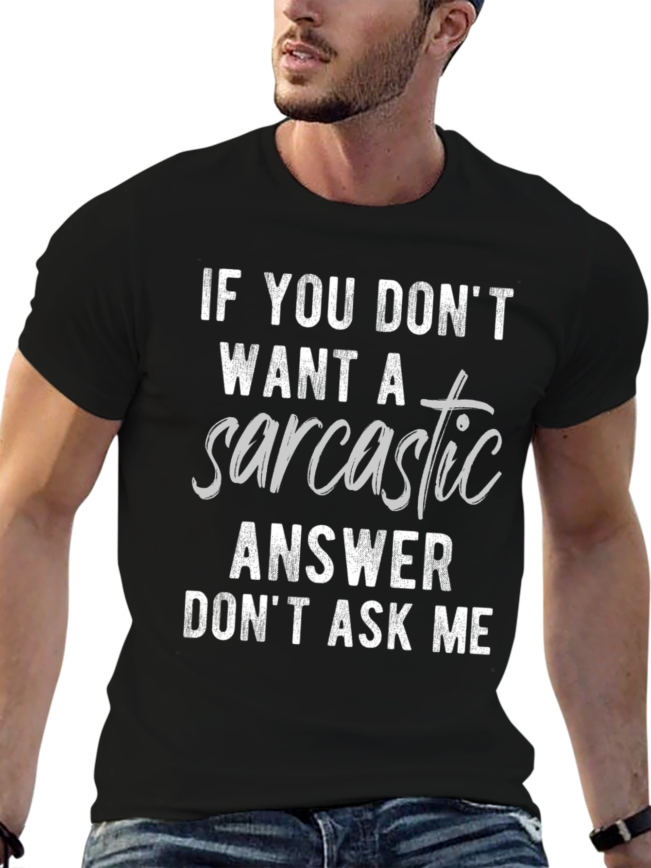 Camiseta Negra con Frase Sarcástica