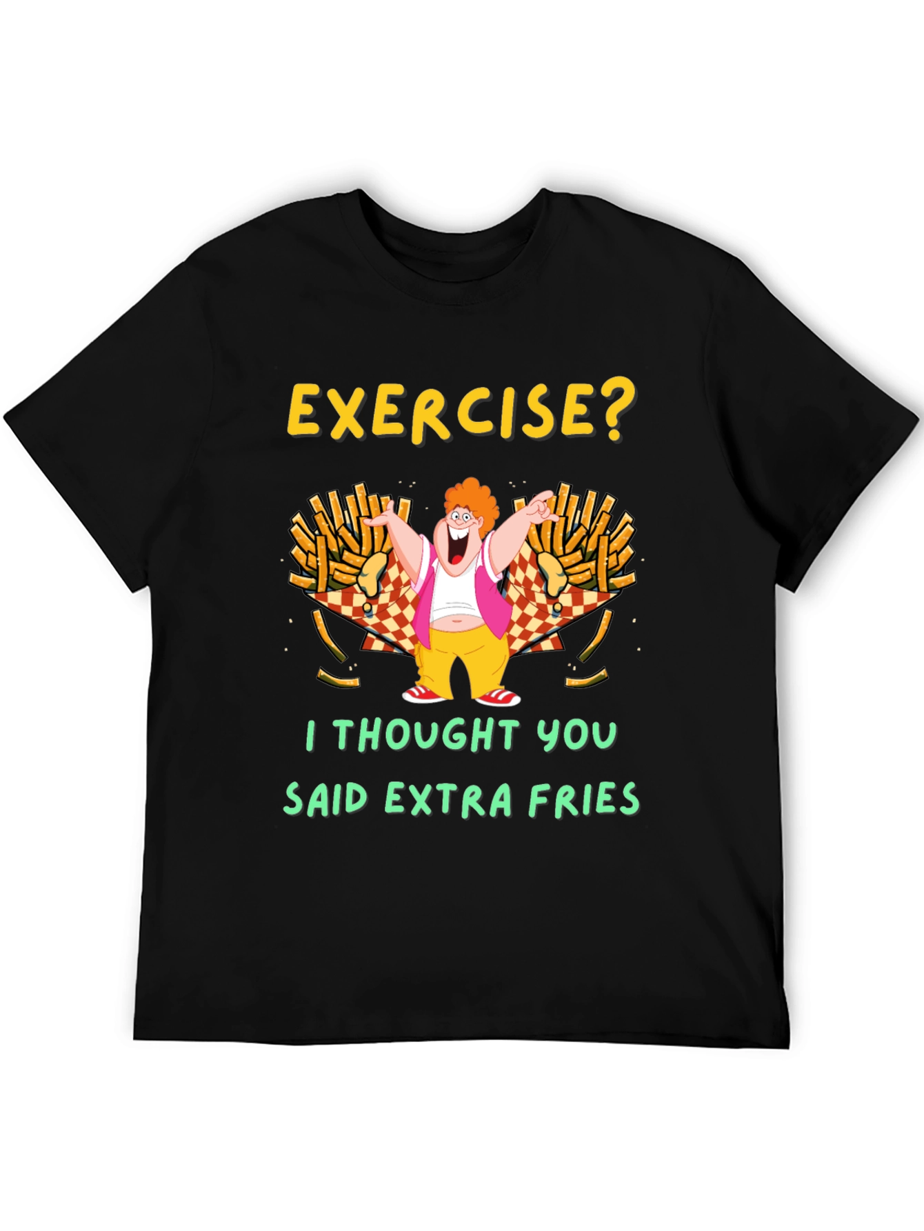 Camiseta Negra Exercise? Extra Fries