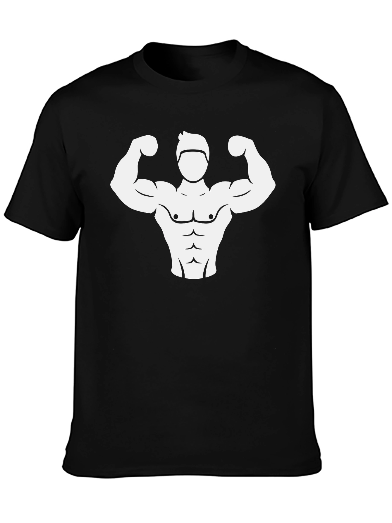 Camiseta Negra con Diseño Musculoso