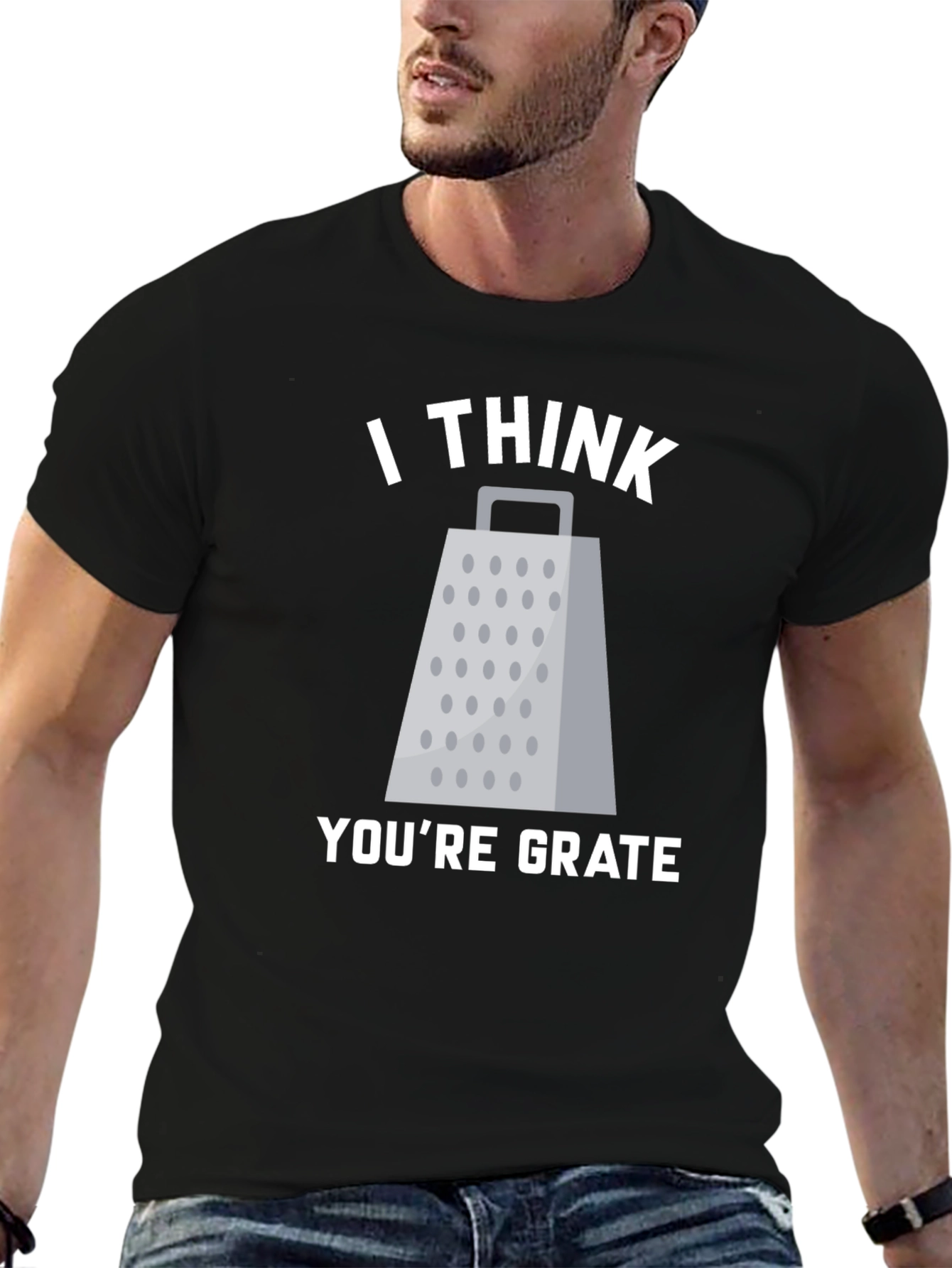 Camiseta Negra con Diseño de Rallador