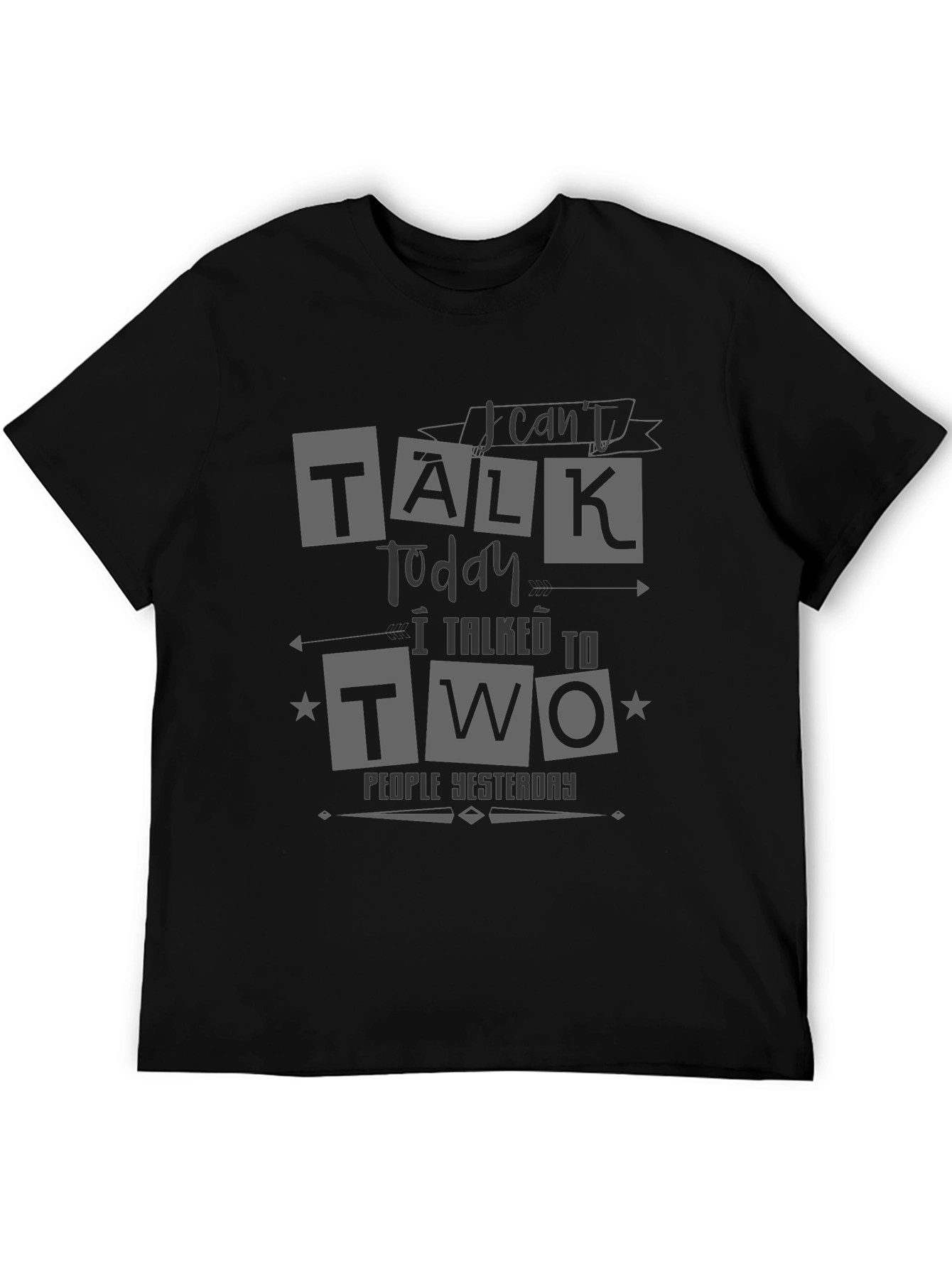 Camiseta Negra No puedo hablar hoy para Hombre