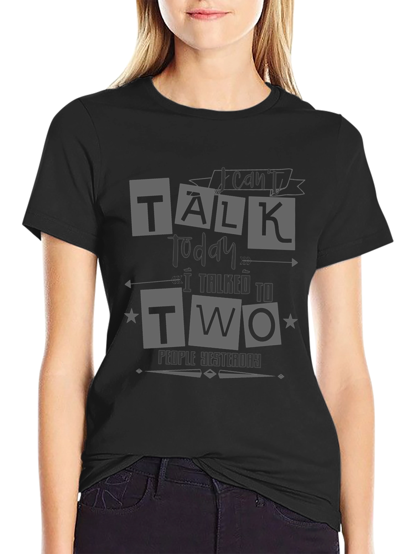 Camiseta Negra No puedo hablar hoy para Hombre