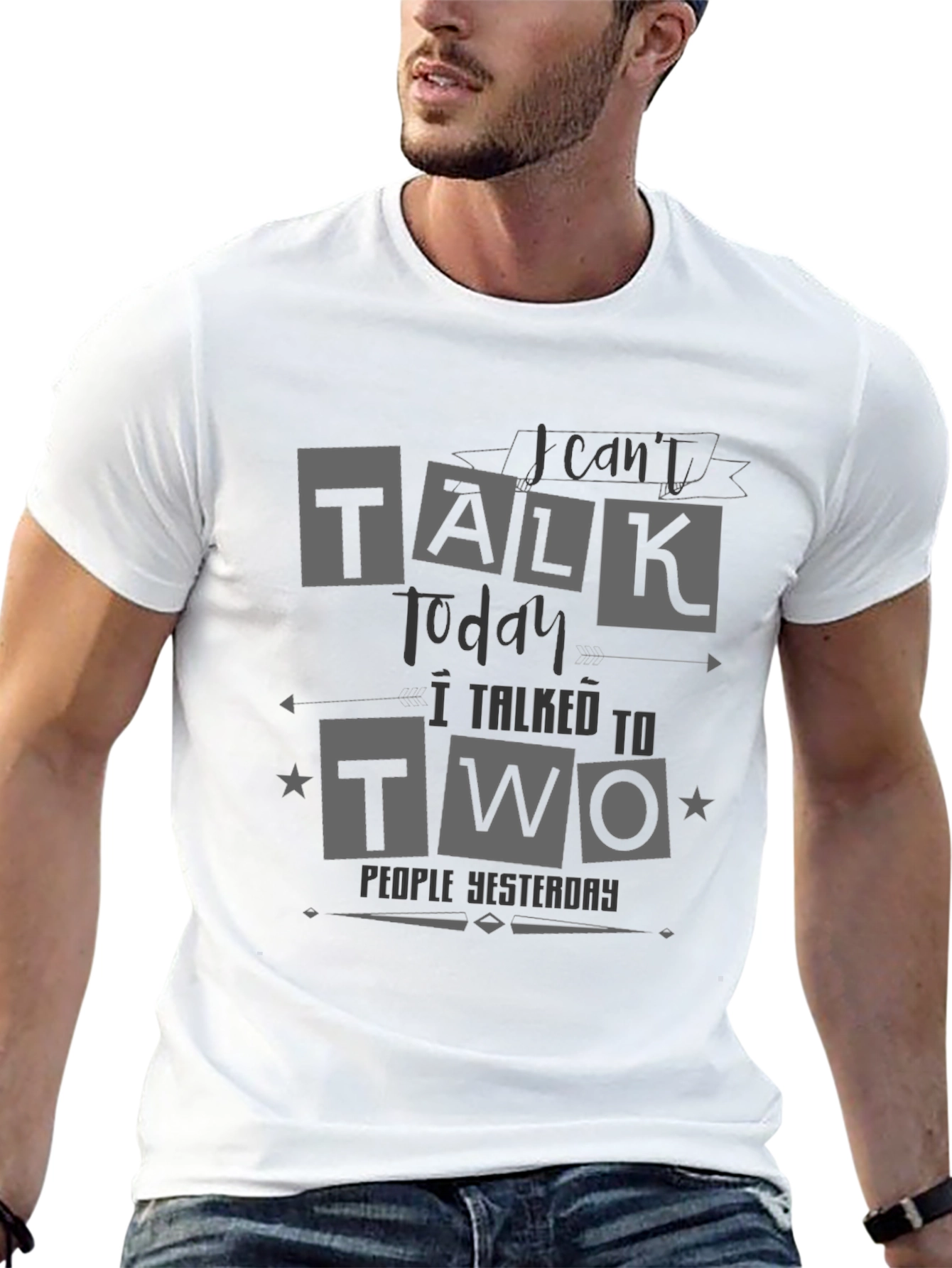 Camiseta Negra No puedo hablar hoy para Hombre