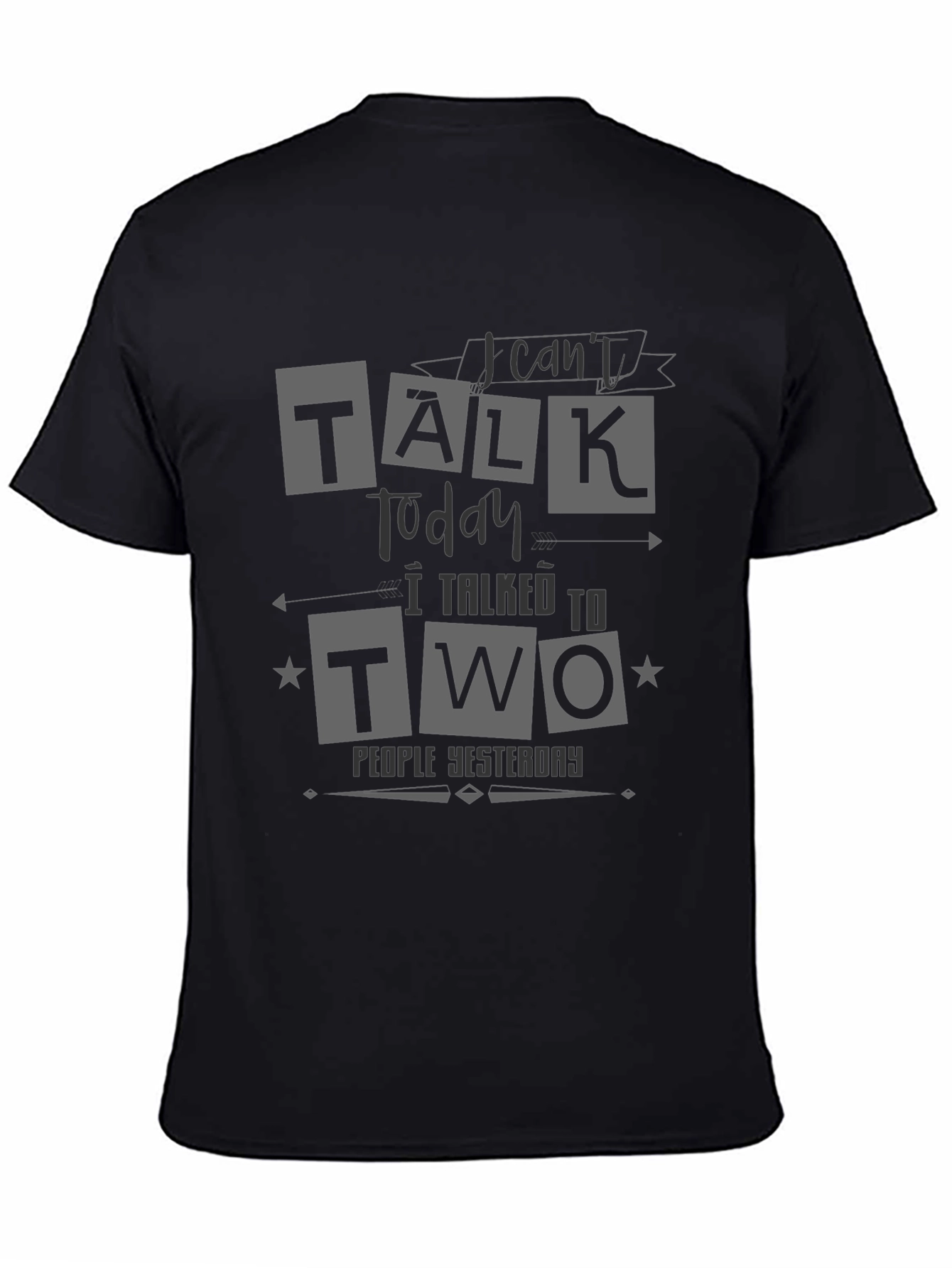Camiseta Negra No puedo hablar hoy para Hombre
