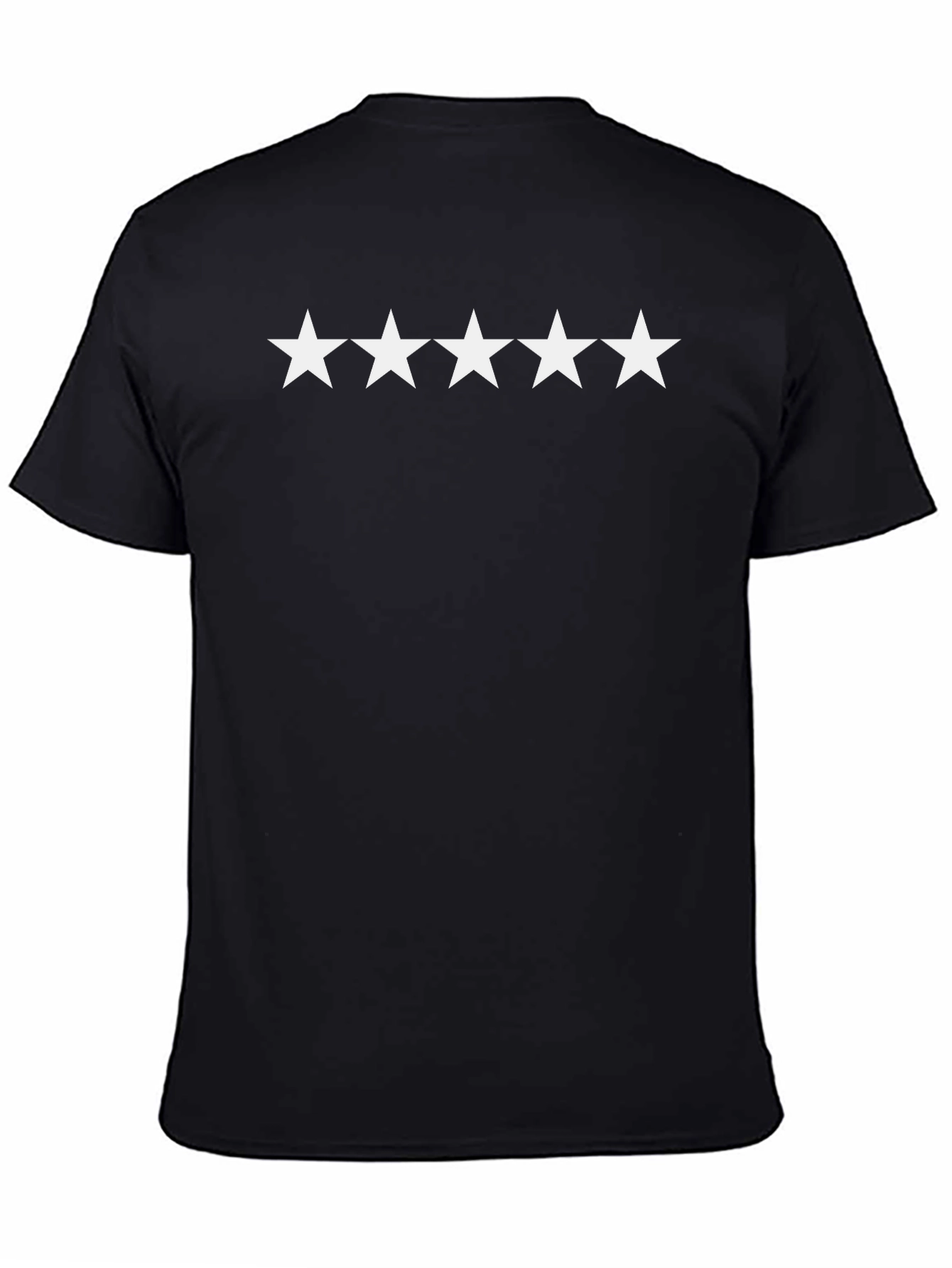 Camiseta Negra 5 Estrellas Algodón Casual Hombre