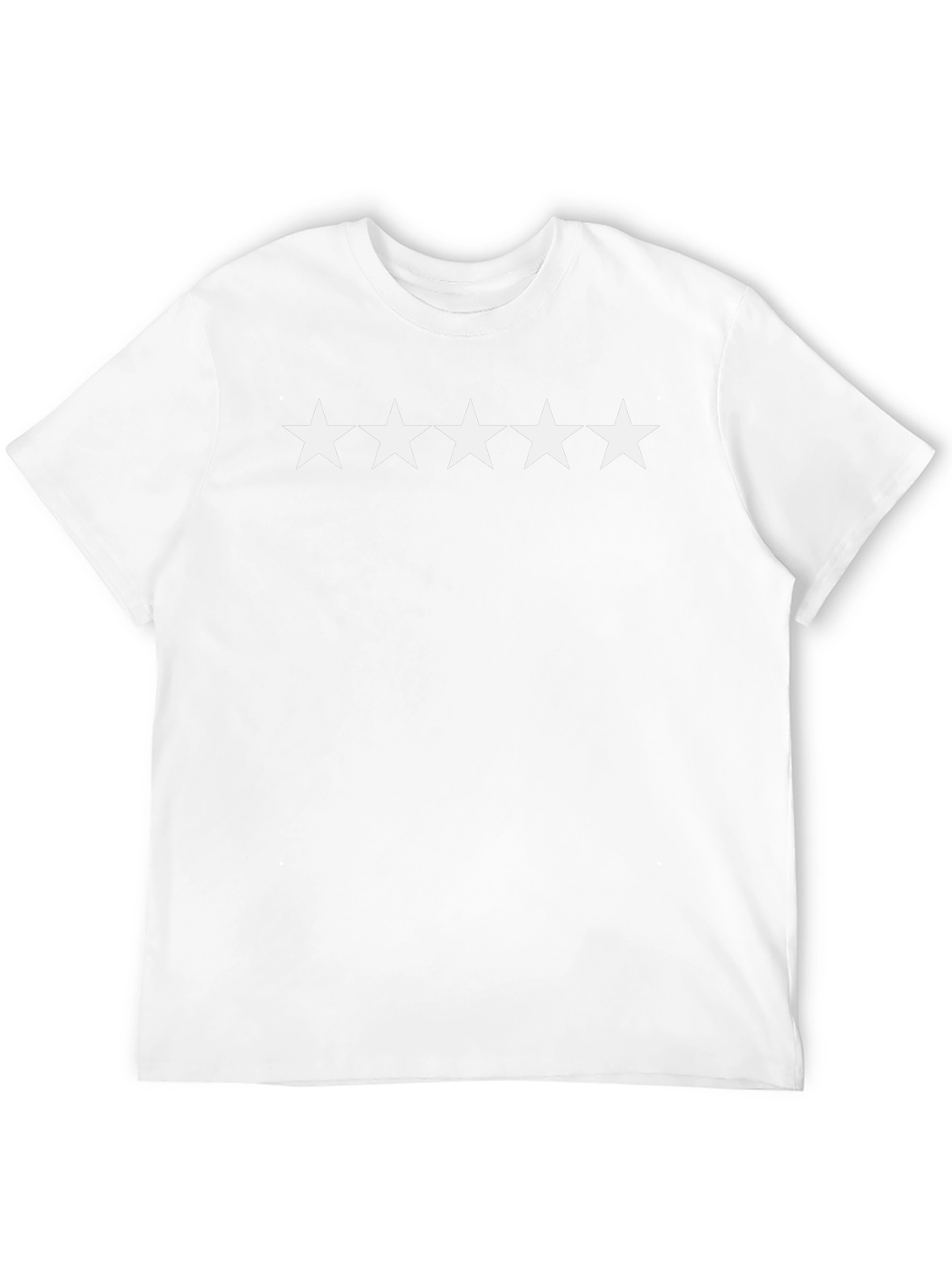 Camiseta Negra 5 Estrellas Algodón Casual Hombre