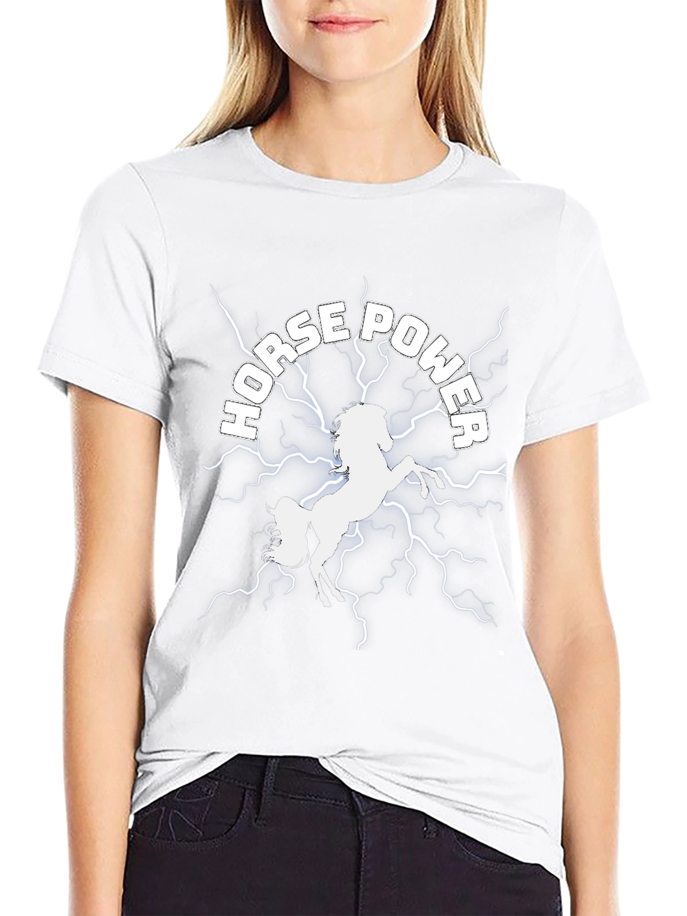 Camiseta Negra: Potencia de Caballo Eléctrico