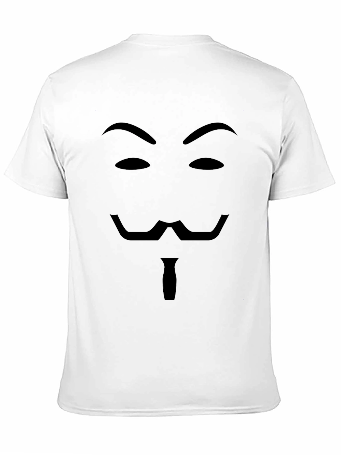Camiseta Negra con Diseño de Máscara Anónima