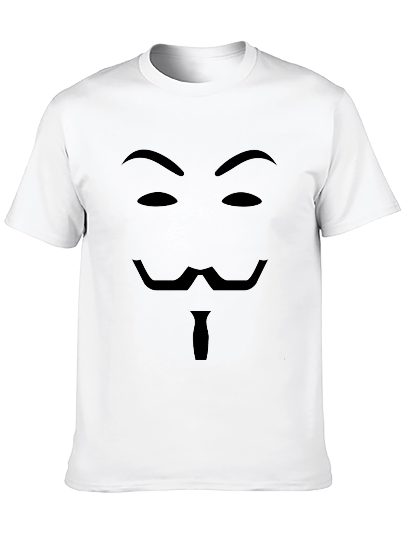 Camiseta Negra con Diseño de Máscara Anónima