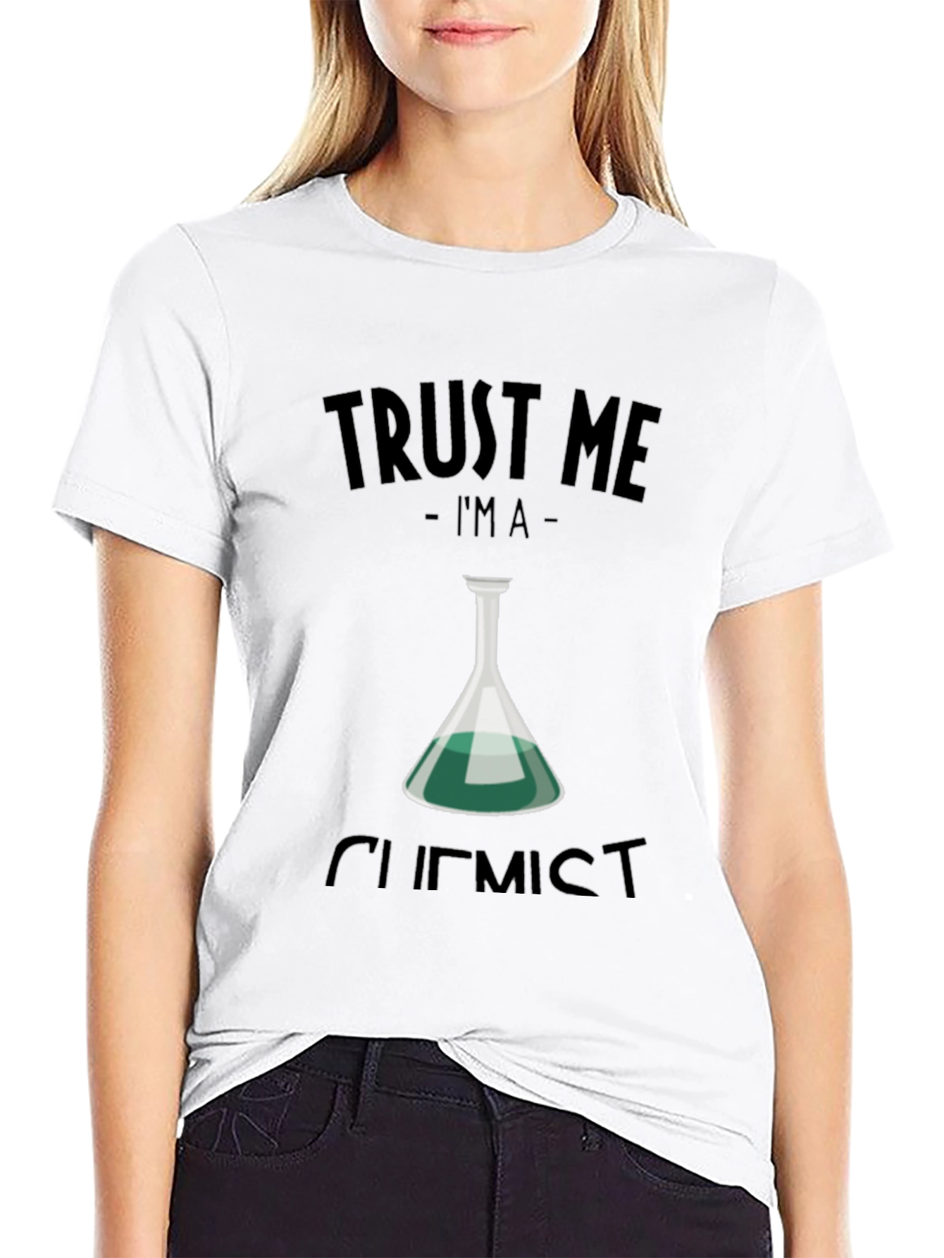 Camiseta Negra Confía en mí soy químico
