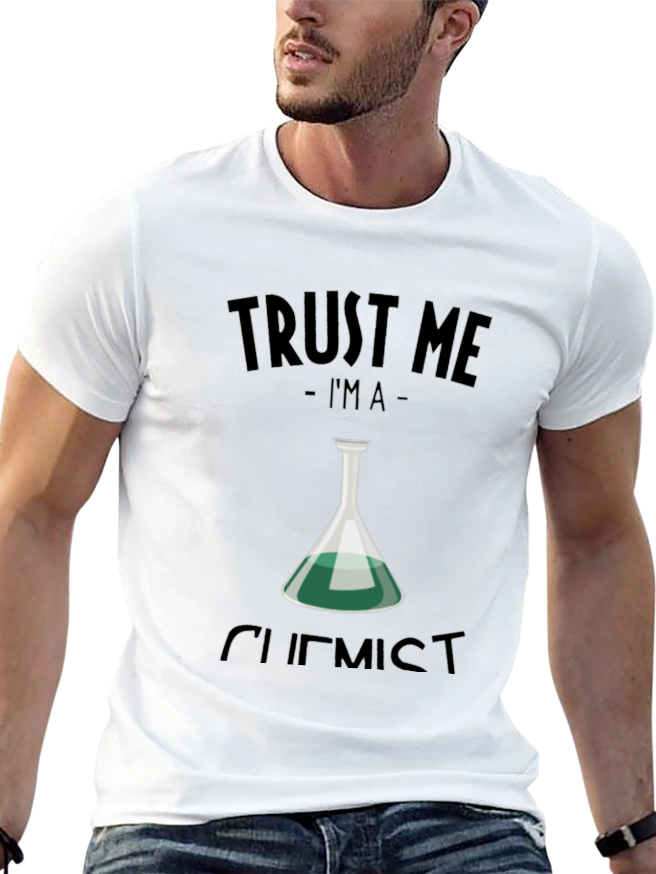 Camiseta Negra Confía en mí soy químico