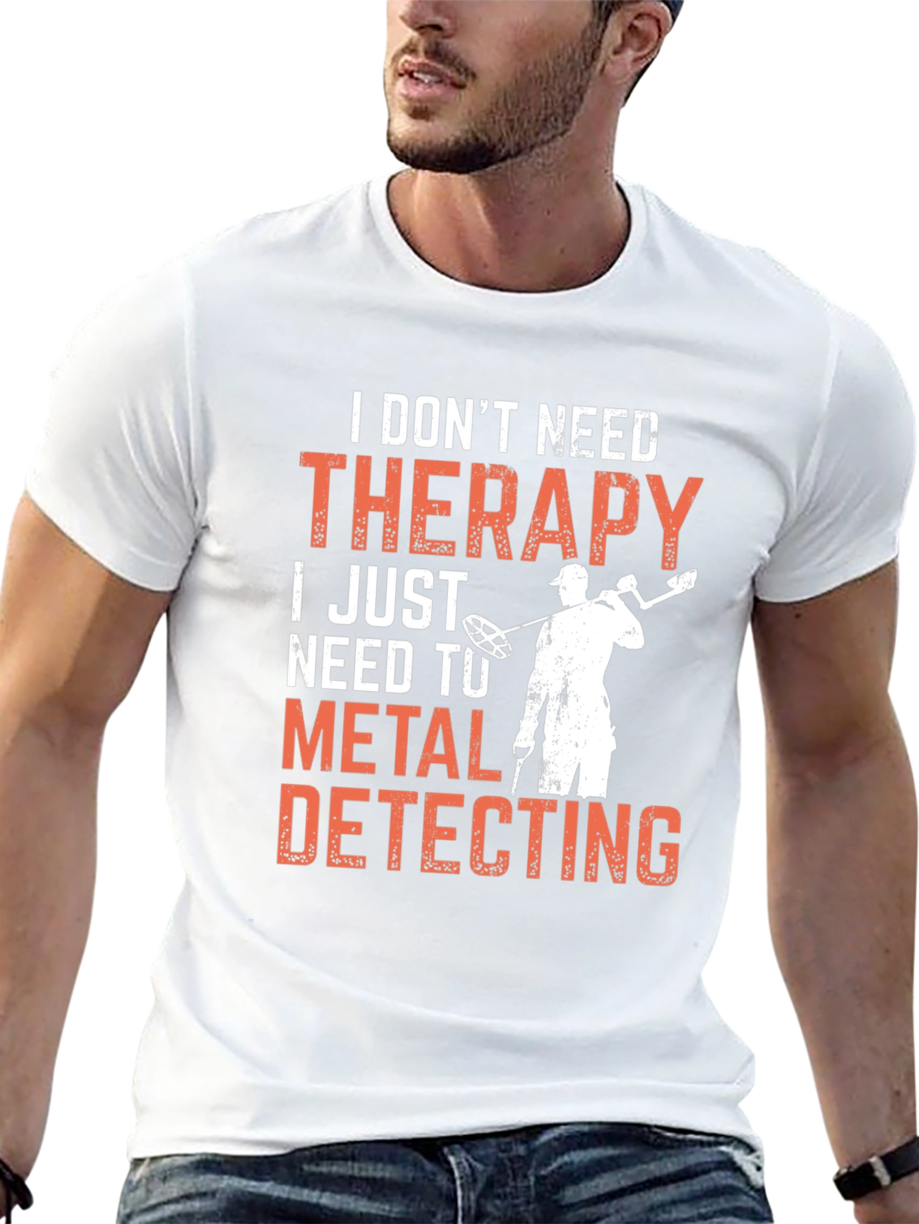 Camiseta Negra: Terapia de Detector de Metales