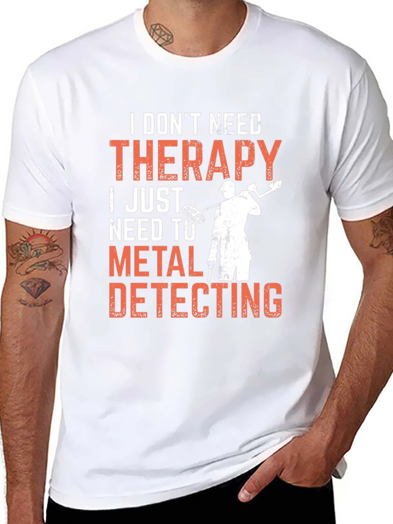 Camiseta Negra: Terapia de Detector de Metales