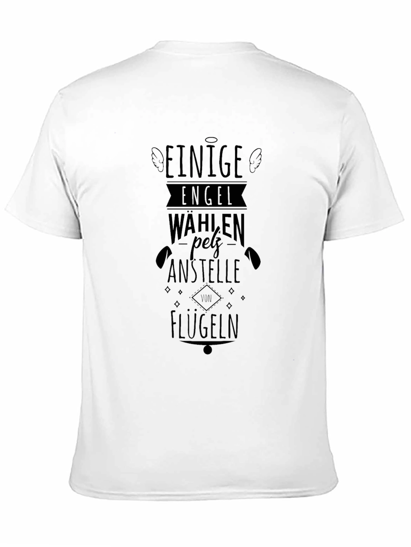 Camiseta Negra Algunos Ángeles Eligen Pelz Anstelle