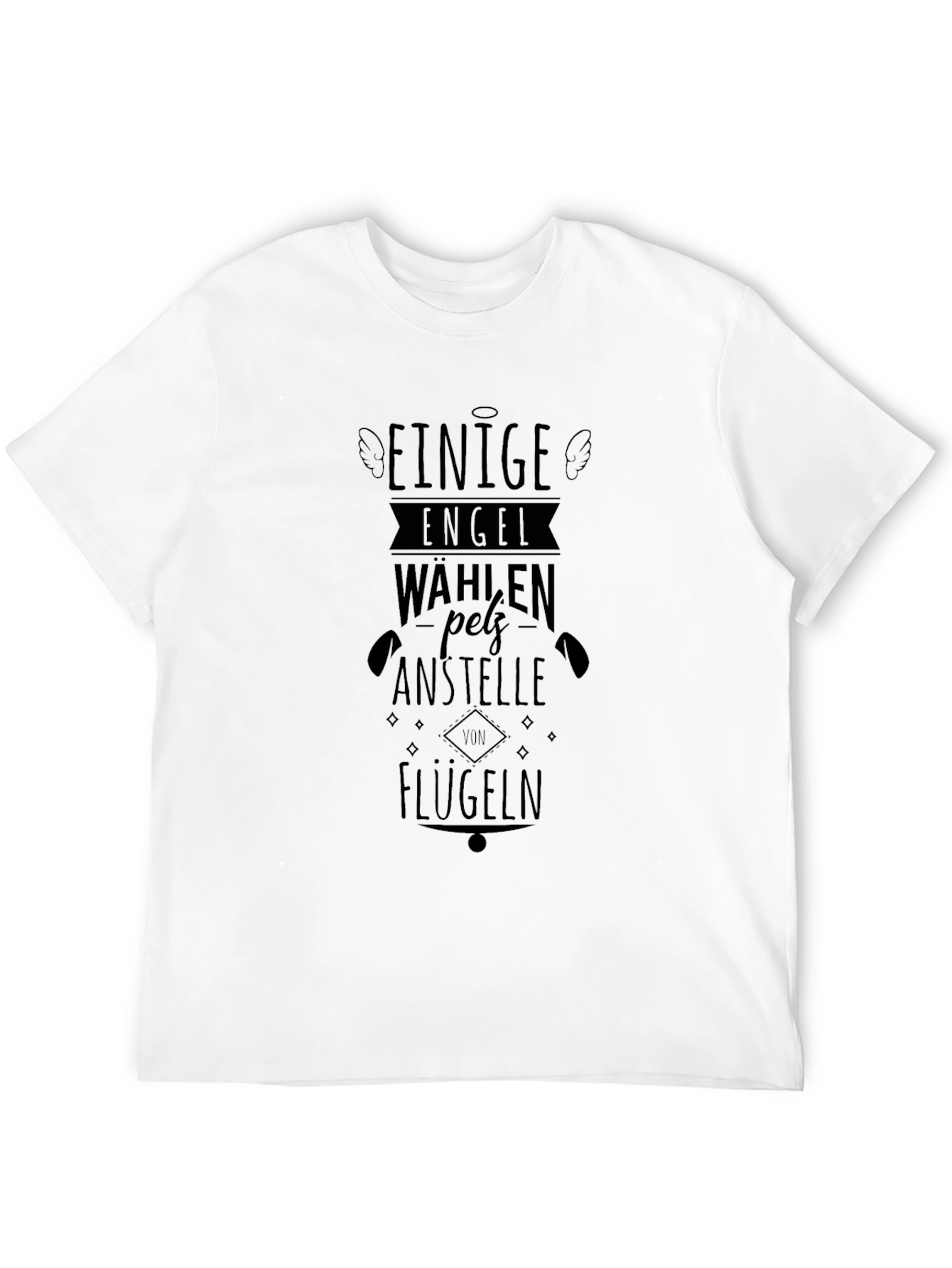 Camiseta Negra Algunos Ángeles Eligen Pelz Anstelle
