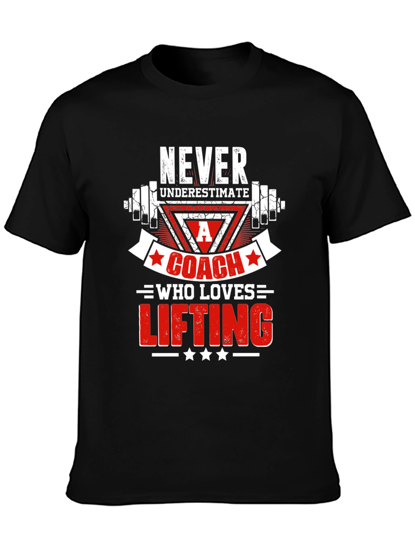 Camiseta Negra para Entrenador de Levantamiento de Pesas