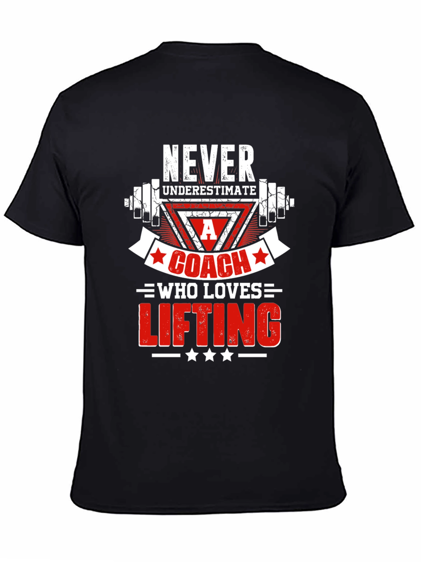 Camiseta Negra para Entrenador de Levantamiento de Pesas
