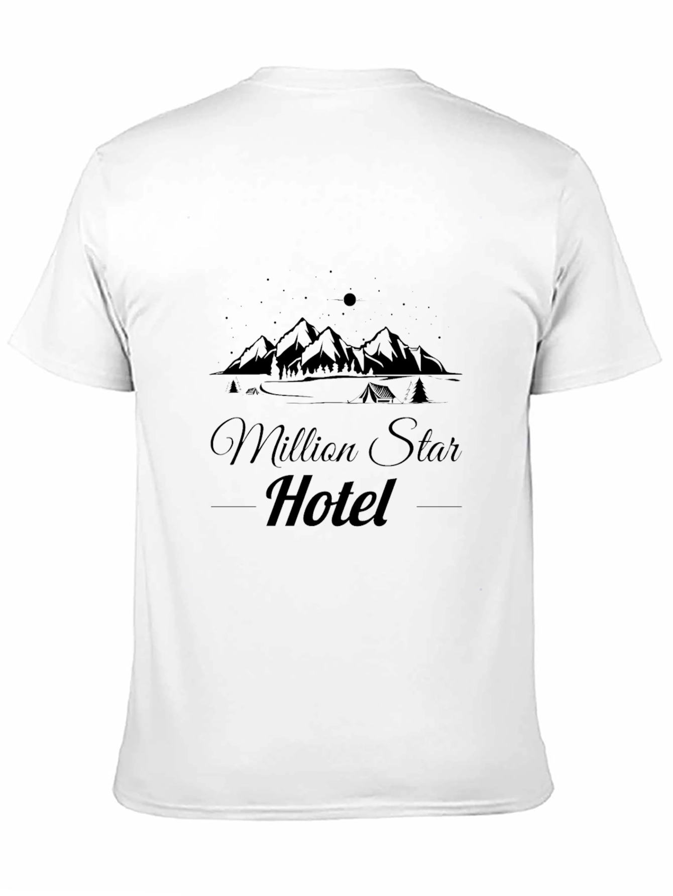 Camiseta Negra Million Star Hotel Casual para Hombre
