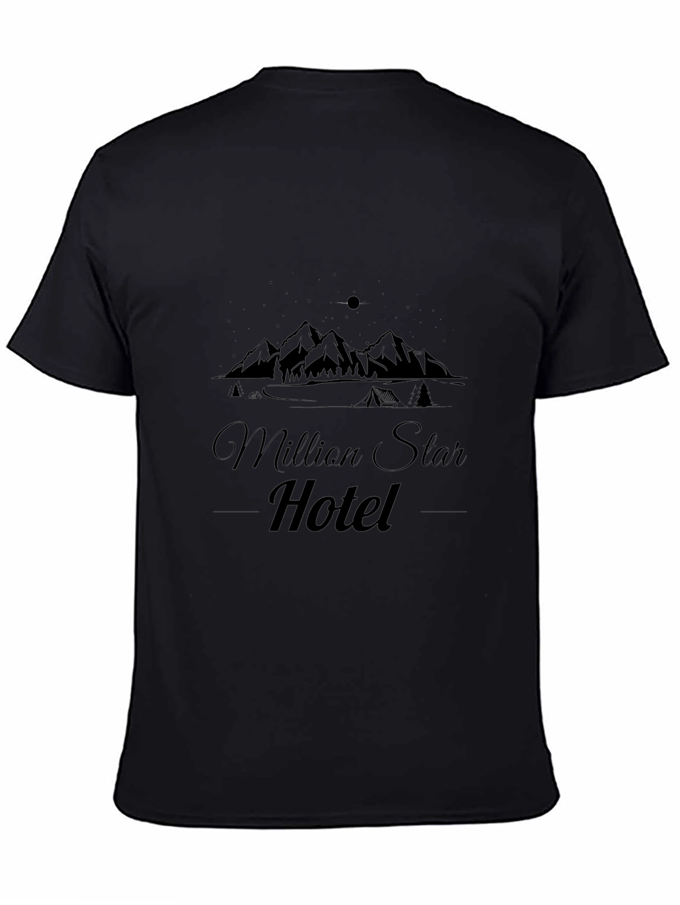 Camiseta Negra Million Star Hotel Casual para Hombre