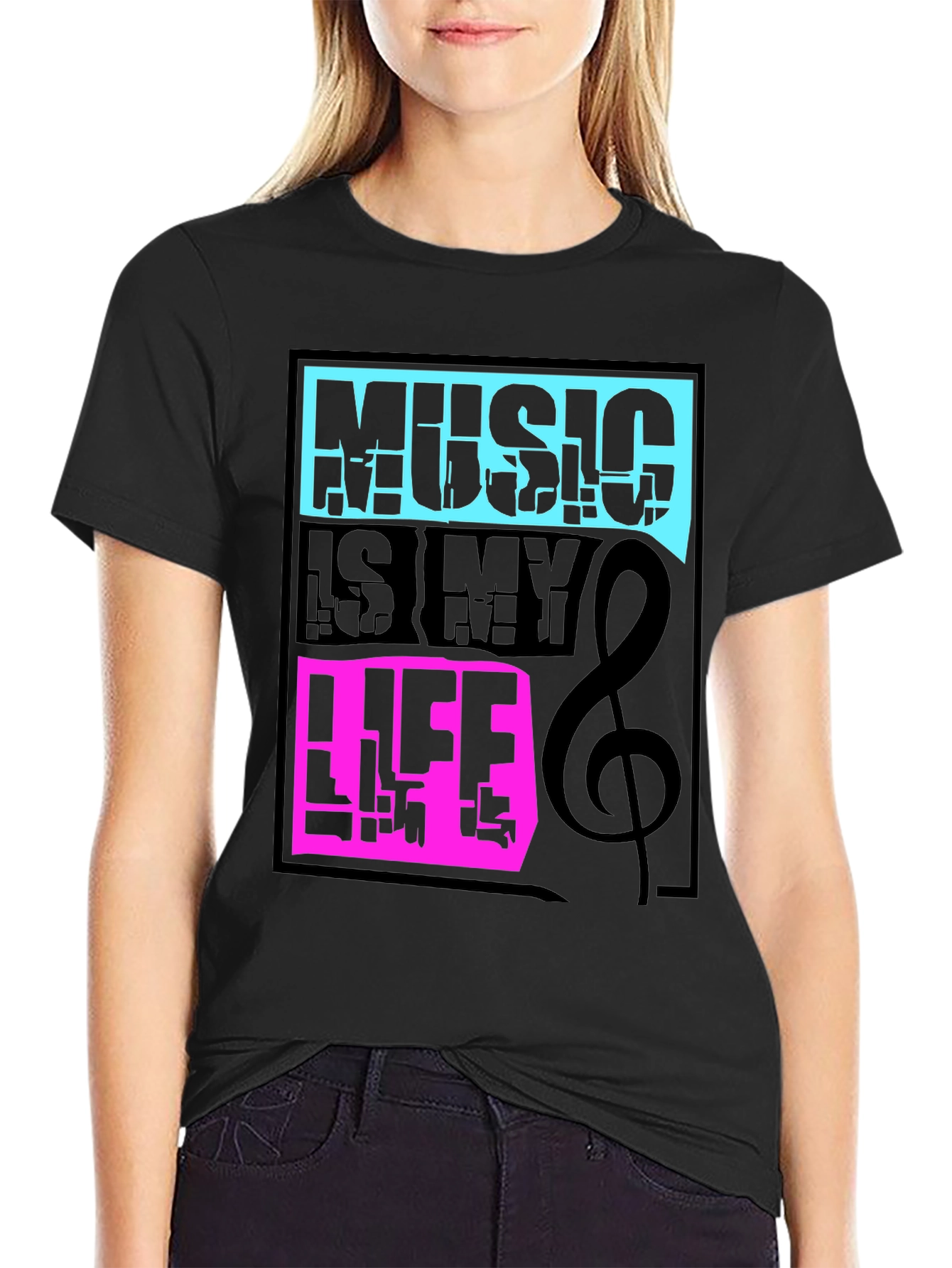Camiseta Negra Music is My Life