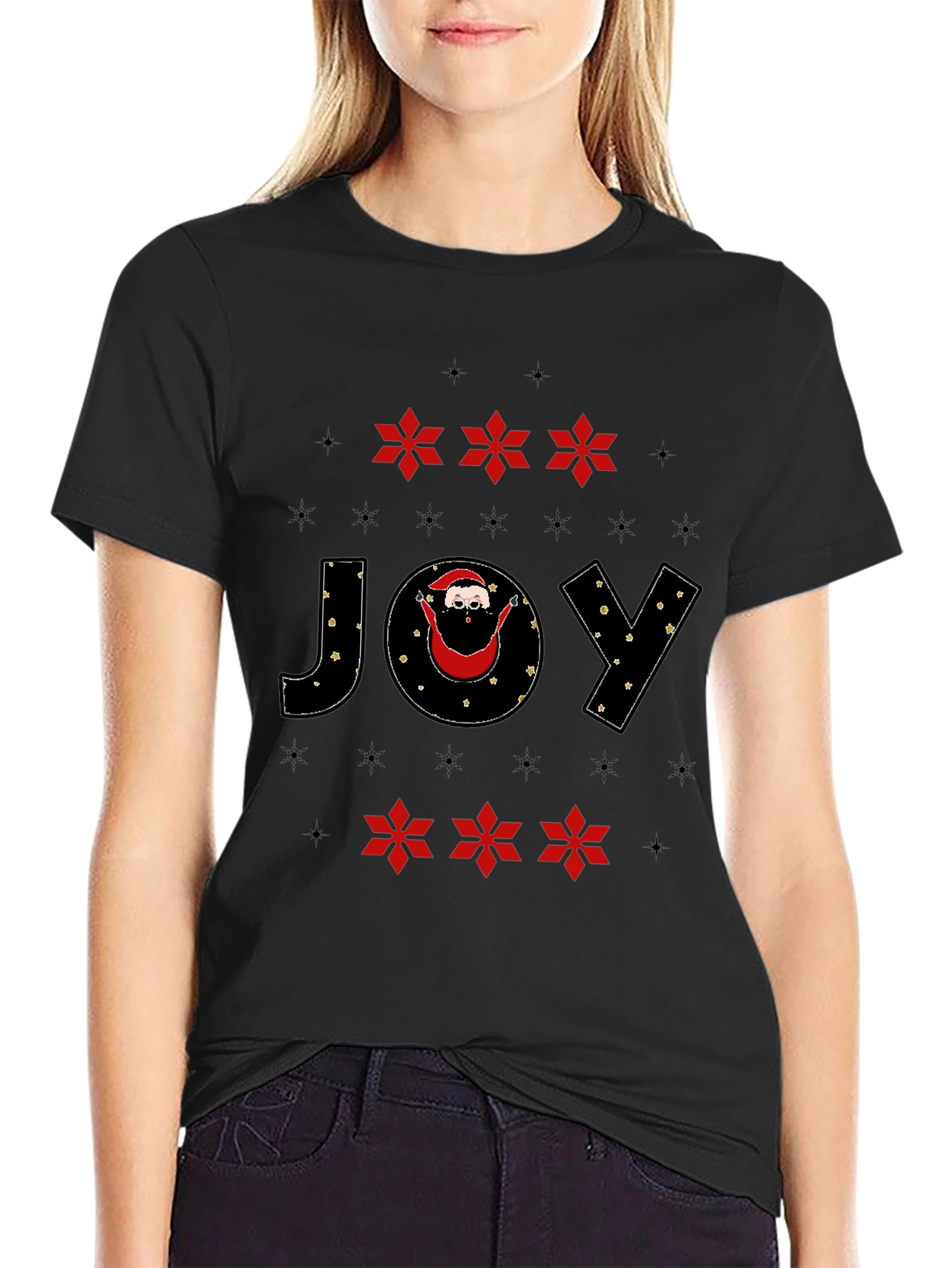 Camiseta Navideña Alegría Santa Claus