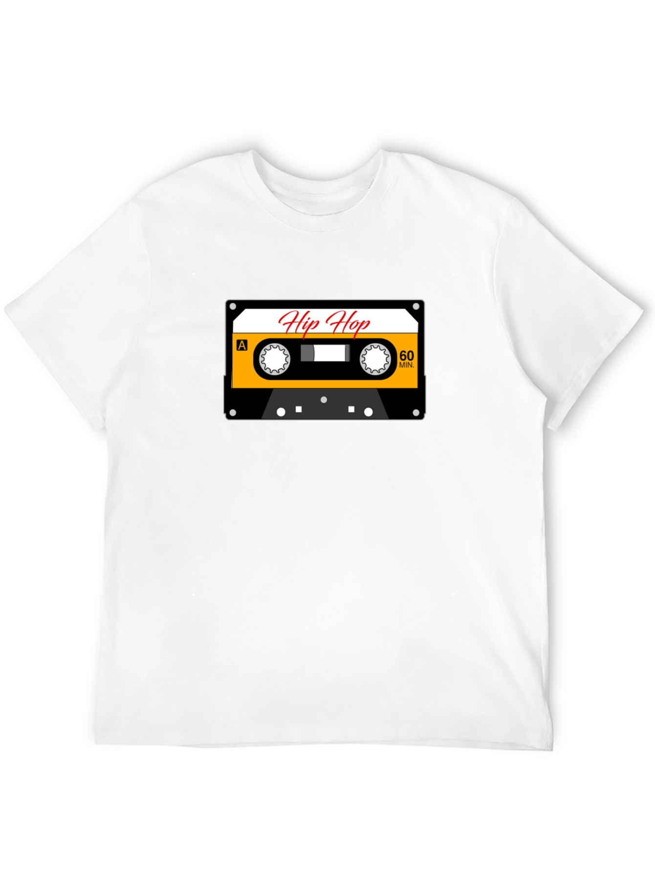 Camiseta Negra con Diseño de Cassette Hip Hop