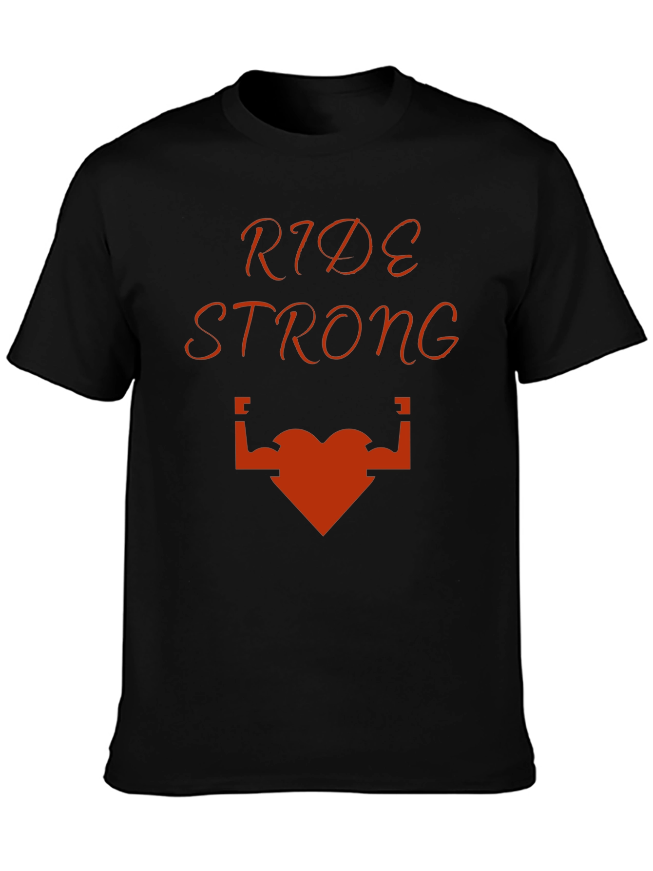 Camiseta Negra Ride Strong Corazón Musculoso