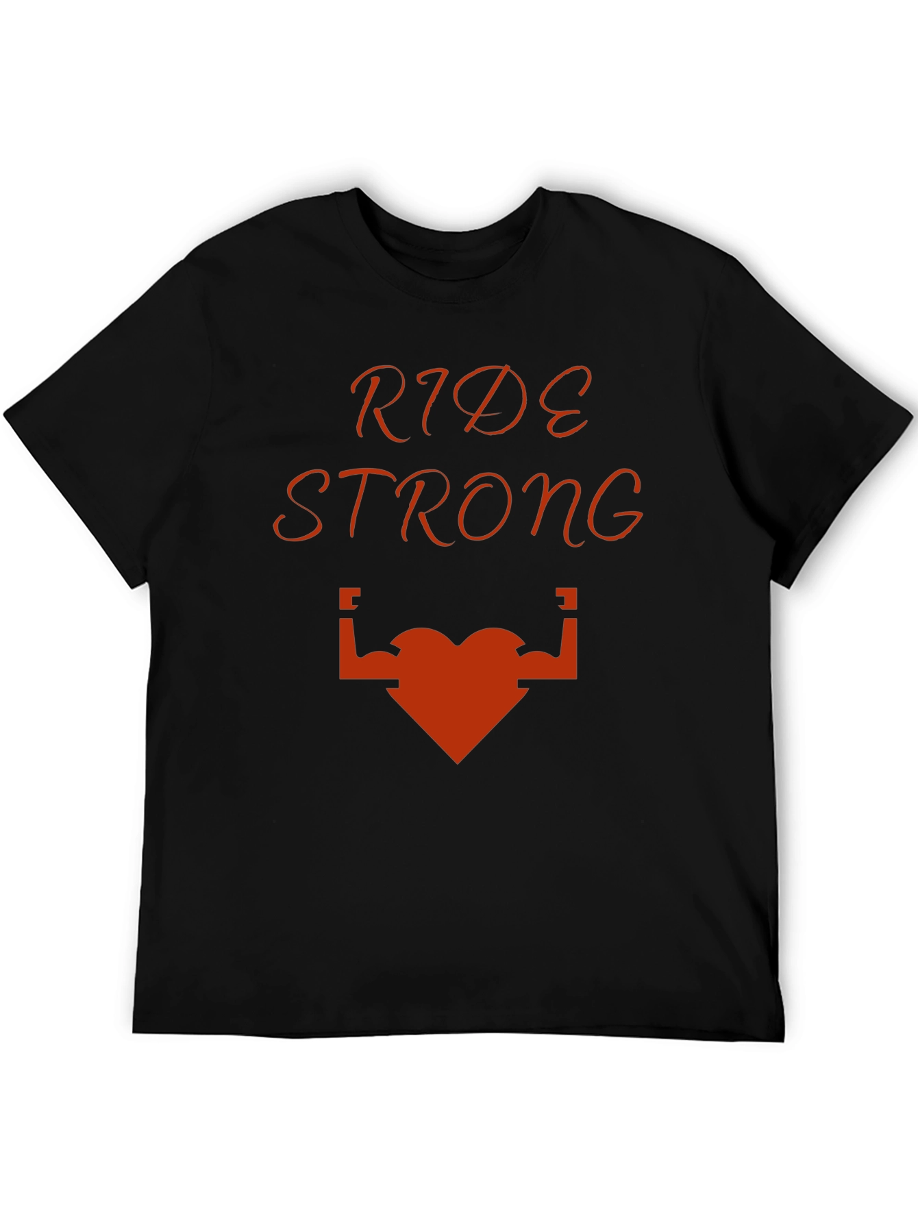 Camiseta Negra Ride Strong Corazón Musculoso