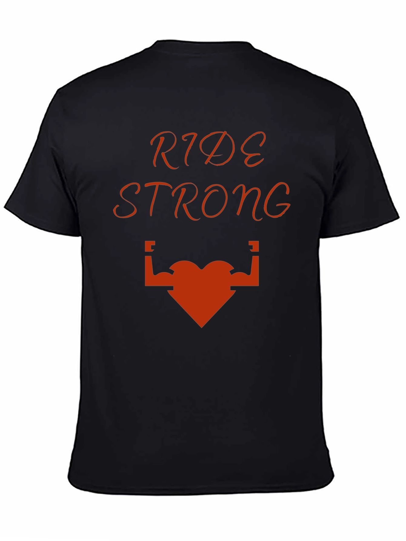 Camiseta Negra Ride Strong Corazón Musculoso