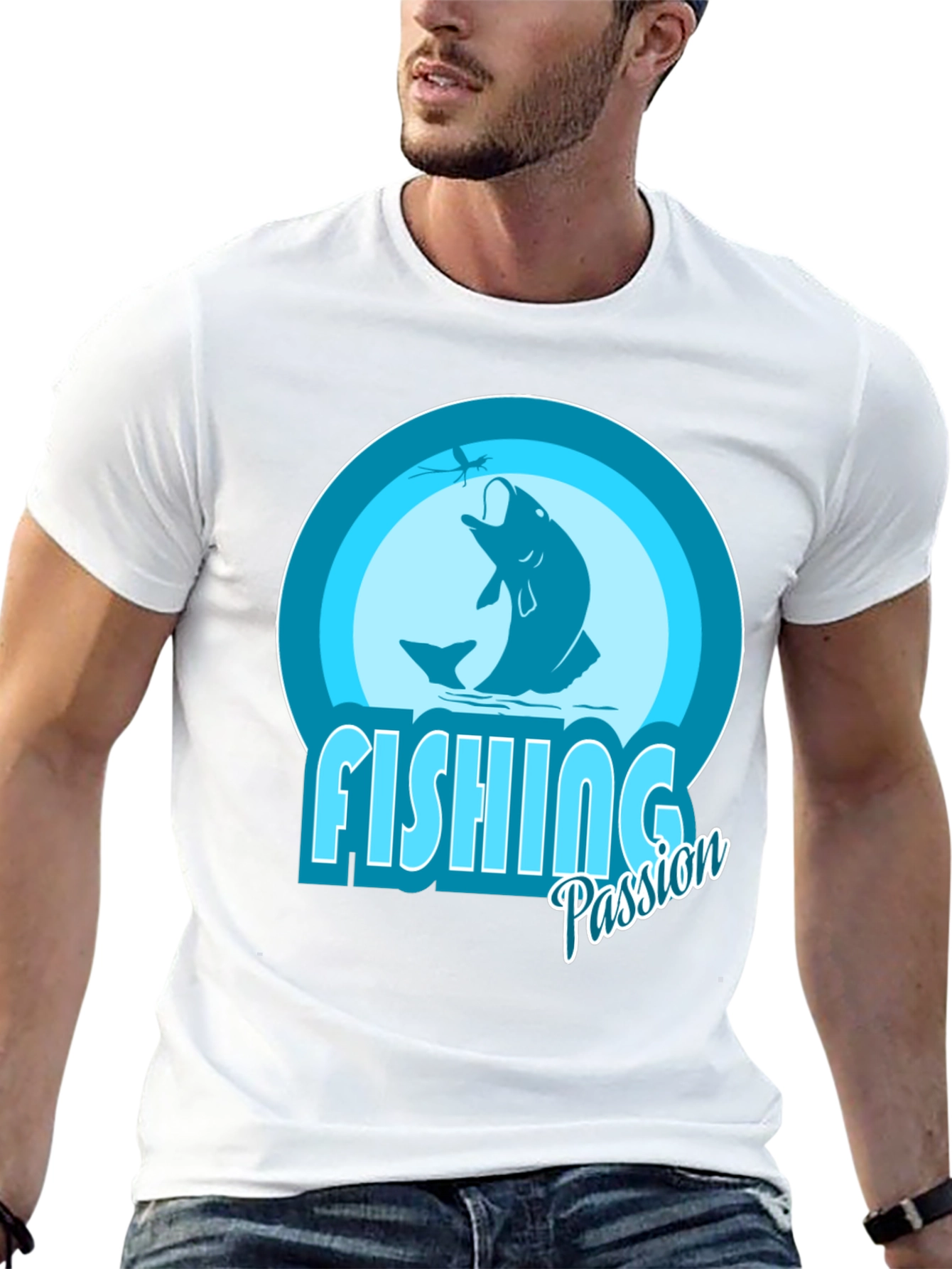 Camiseta Negra con Diseño de Pesca Passion