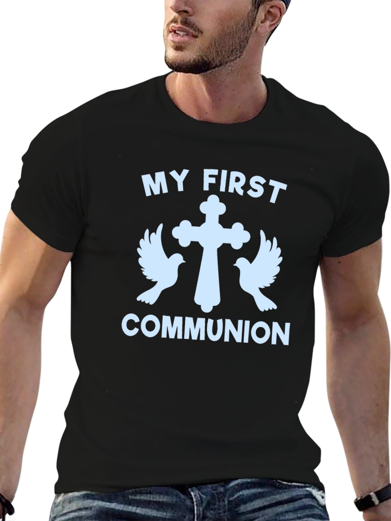 Camiseta Primera Comunión con Cruz y Palomas