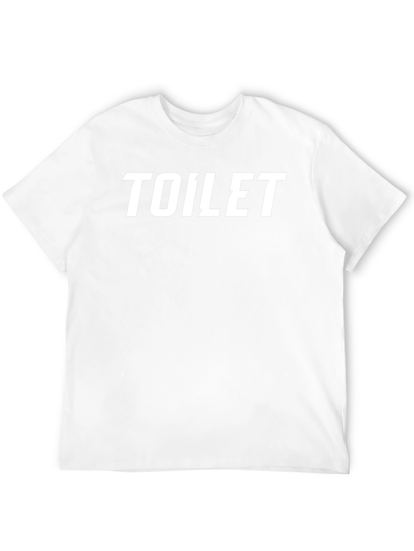 Camiseta Negra con Estampado TOILET en Blanco